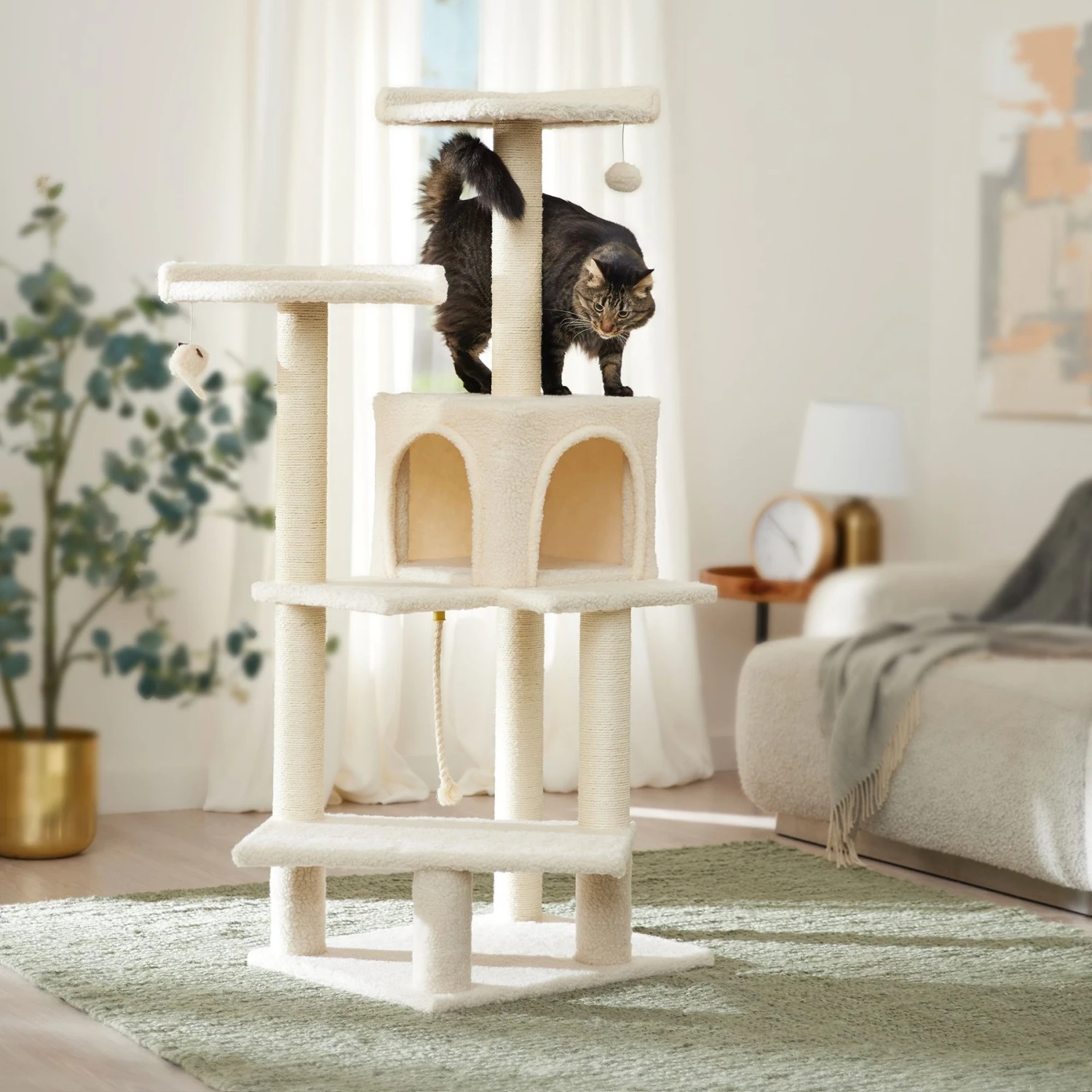 Frisco 57-in Faux Fur Cat Tree & Condo