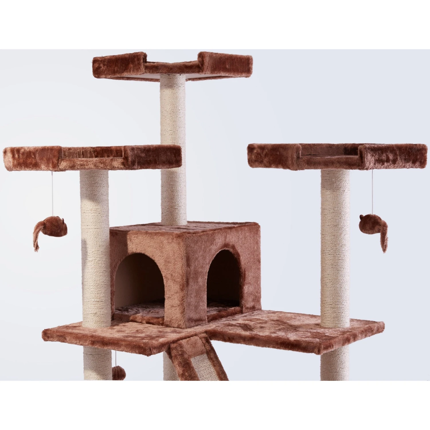 Frisco 72-in Large Base Faux Fur Cat Tree & Condo