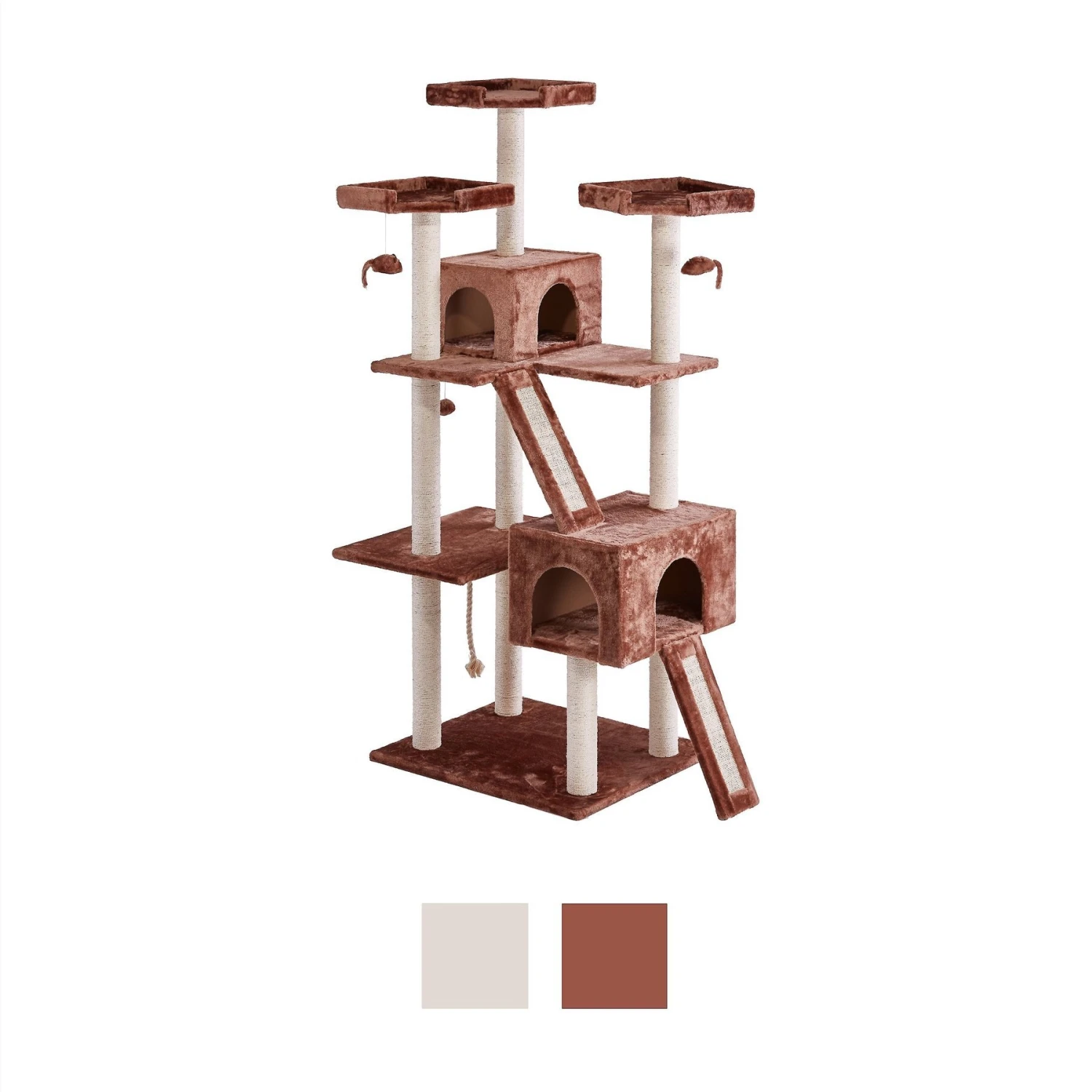 Frisco 72-in Large Base Faux Fur Cat Tree & Condo