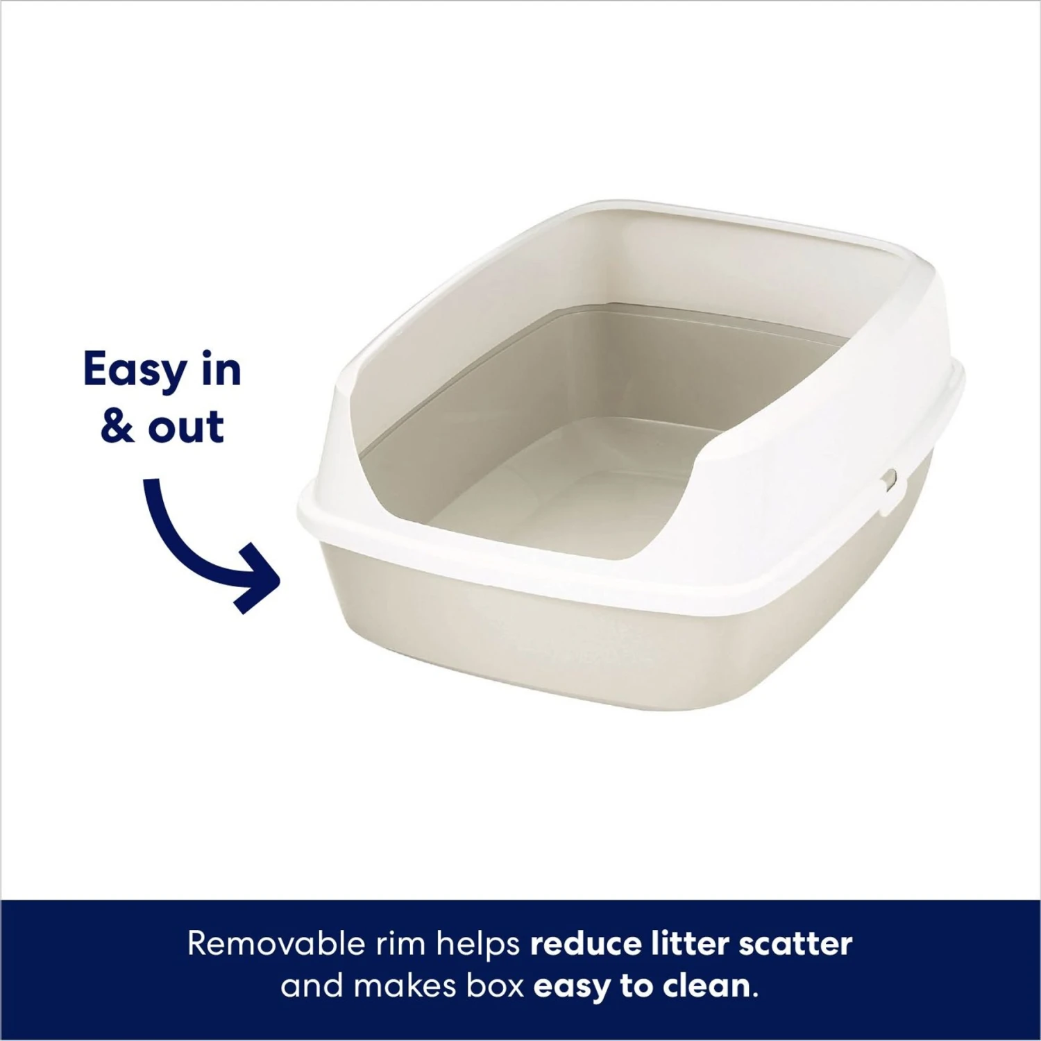 Frisco Open Top Cat Litter Box With Rim, Large