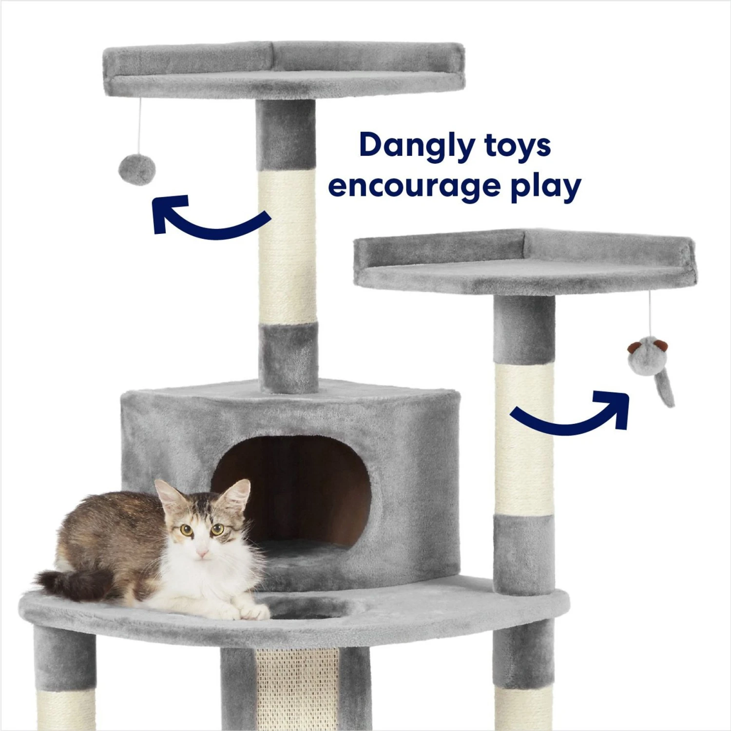 Frisco 48-in Faux Fur Cat Tree & Condo