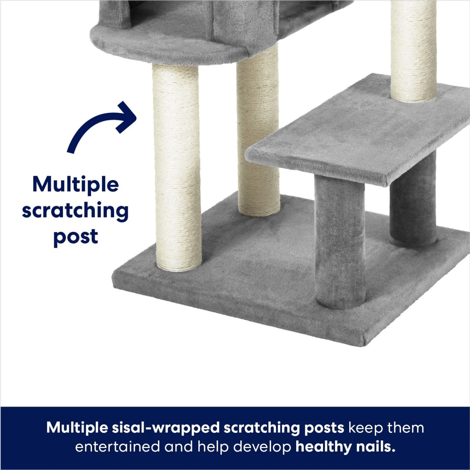 Frisco 48-in Heavy Duty Faux Fur Cat Tree & Condo