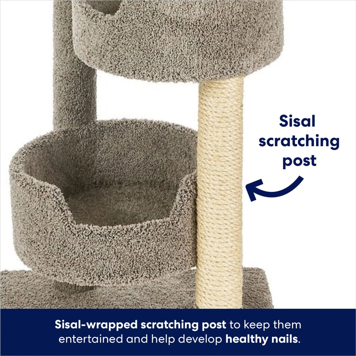 Frisco 65-in Real Carpet Wooden Cat Tree