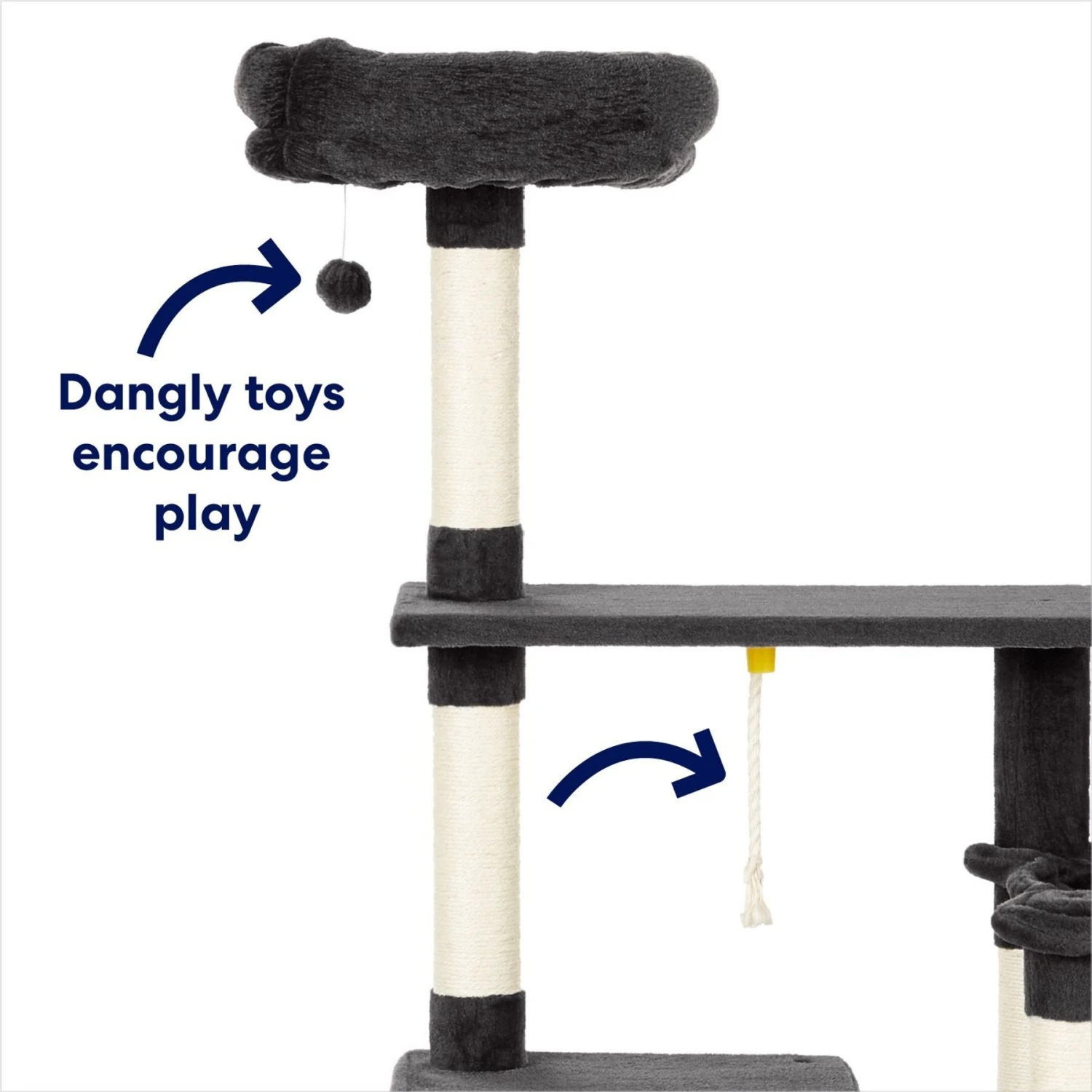 Frisco 66-in Cat Tree with Bed, Condo, Lounge Basket & Top Perch