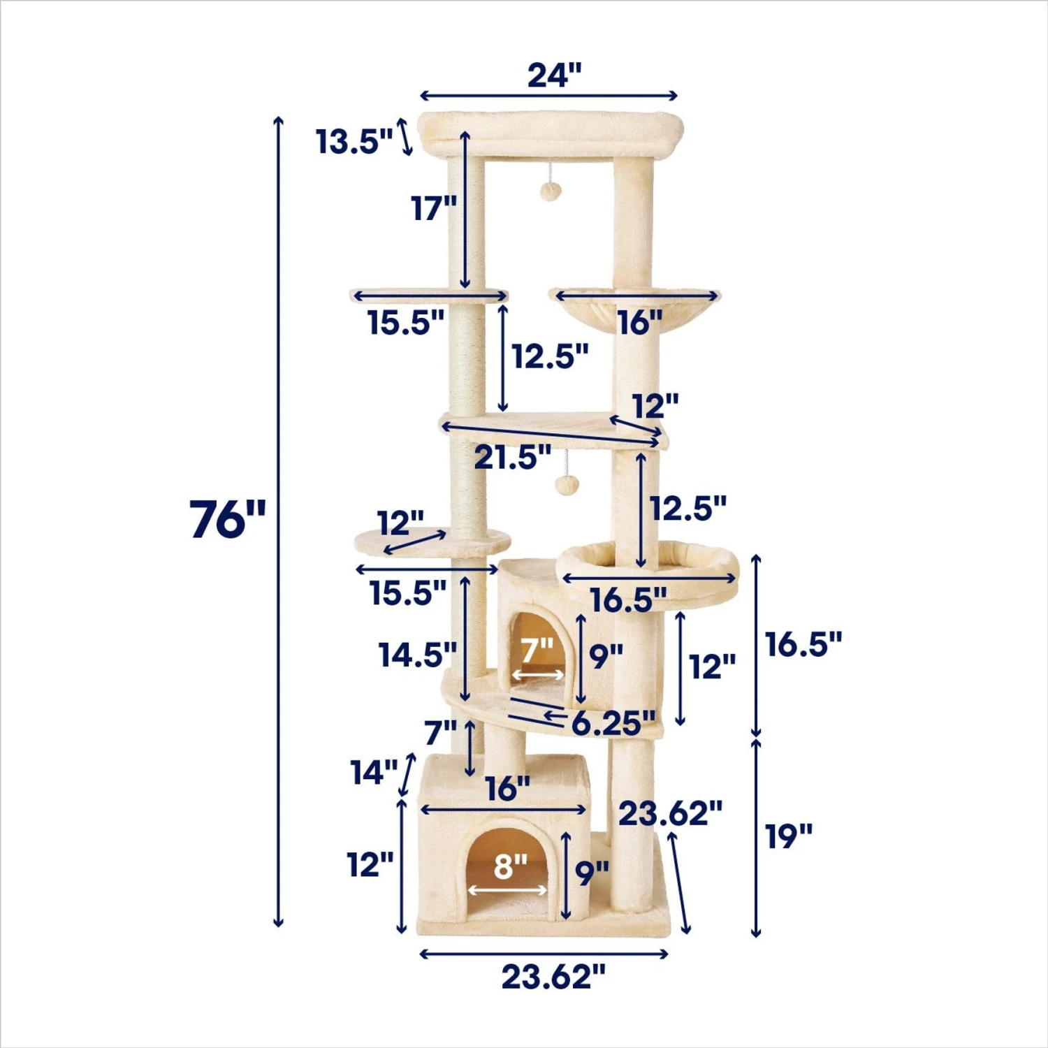 Frisco 76-in XXL Heavy Duty Cat Tree