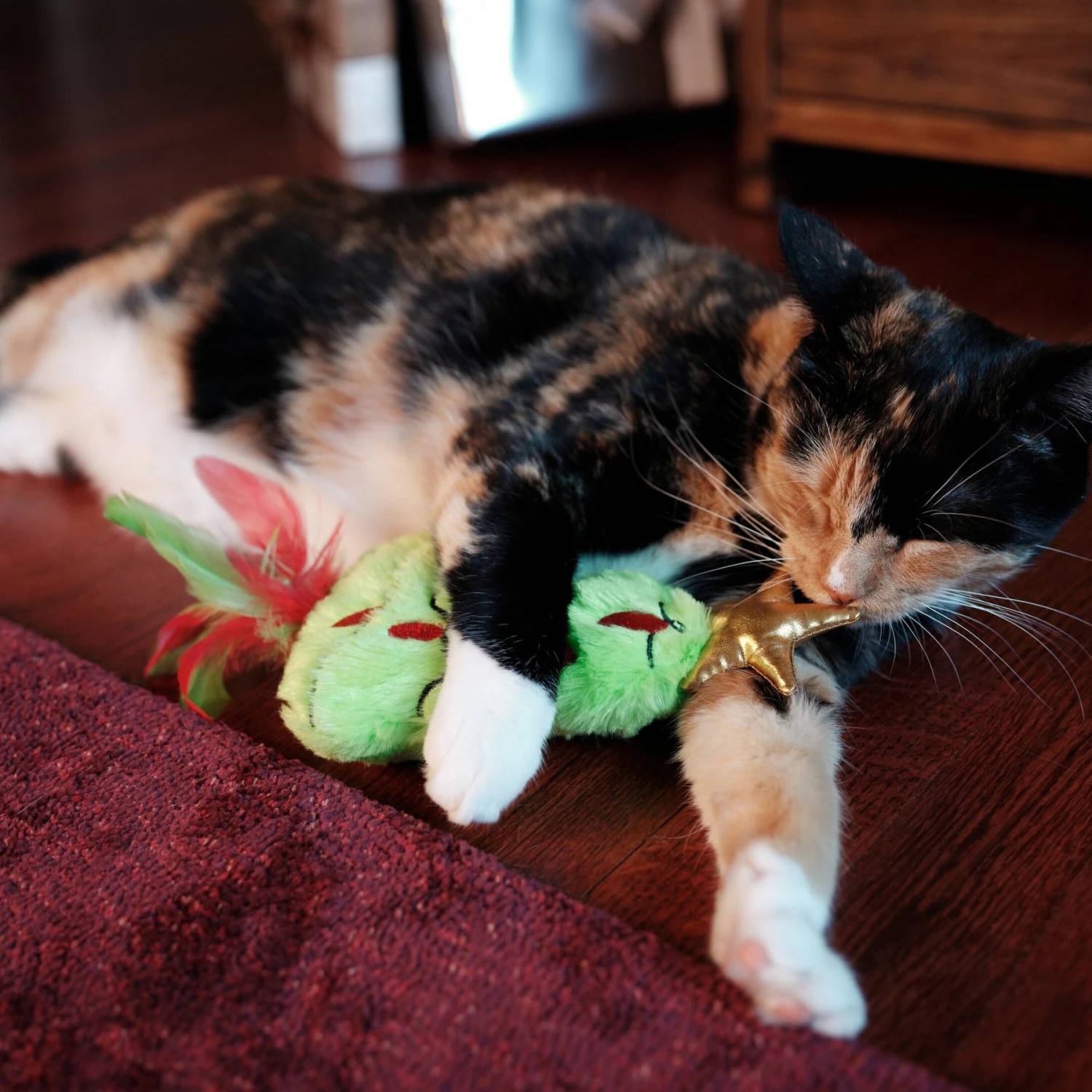 Frisco Holiday Christmas Tree Plush Kicker Cat Toy with Catnip