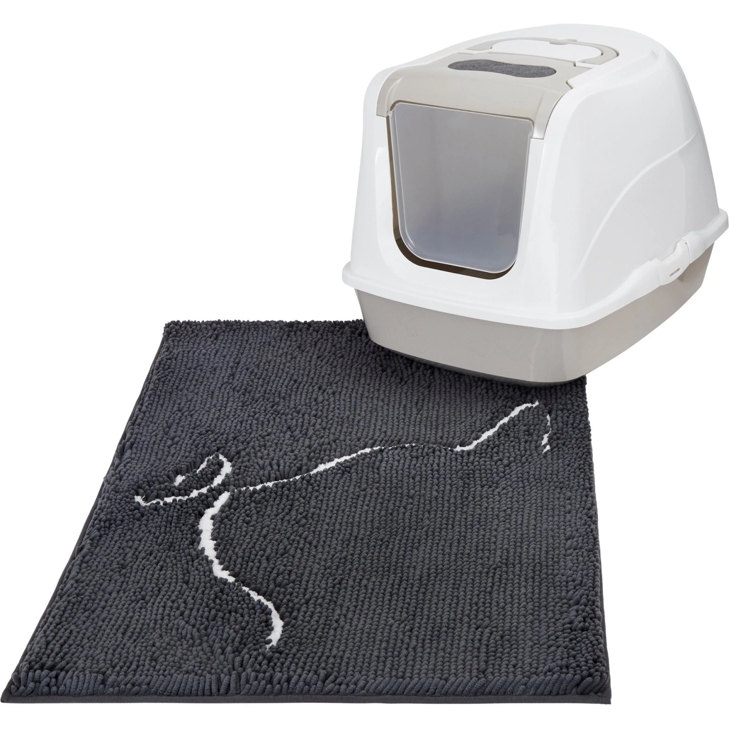 Frisco Microfiber Chenille Cat Silhouette Litter Mat
