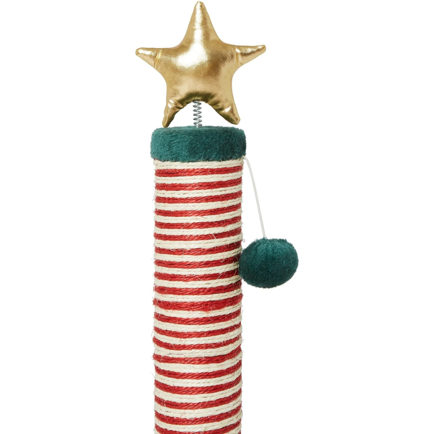 Frisco Holiday 29.5-in Candy Cane Sisal Cat Scratching Post with Toy