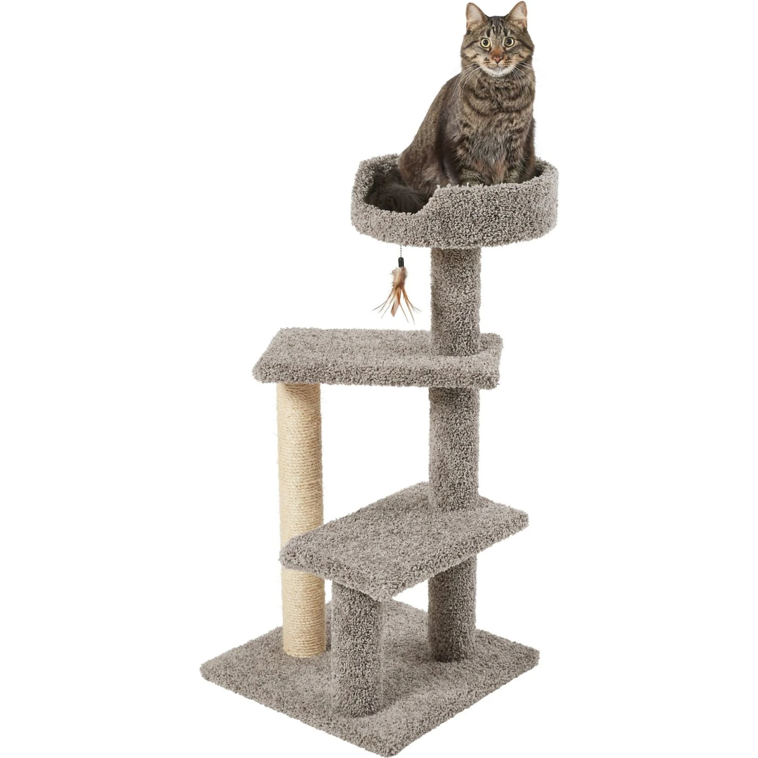 Frisco 41.5-in Real Carpet Wooden Cat Tree