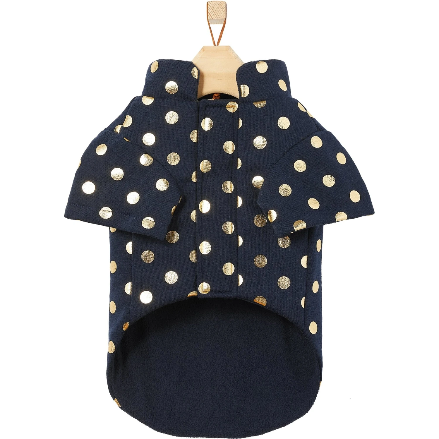 Frisco Lightweight Gold Dotted Dog & Cat Jacket, Navy