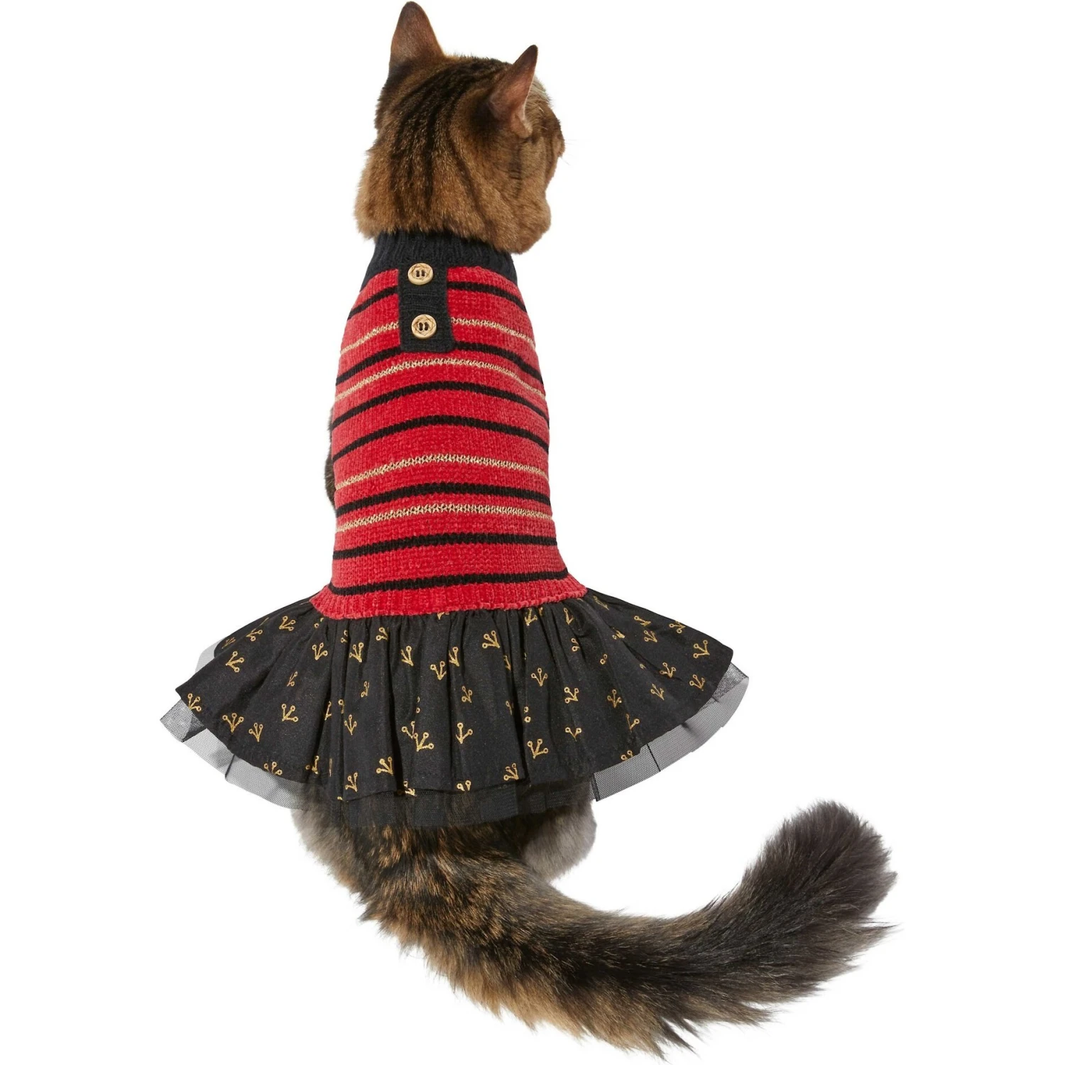 Frisco Chenille Knit Striped Dog & Cat Dress