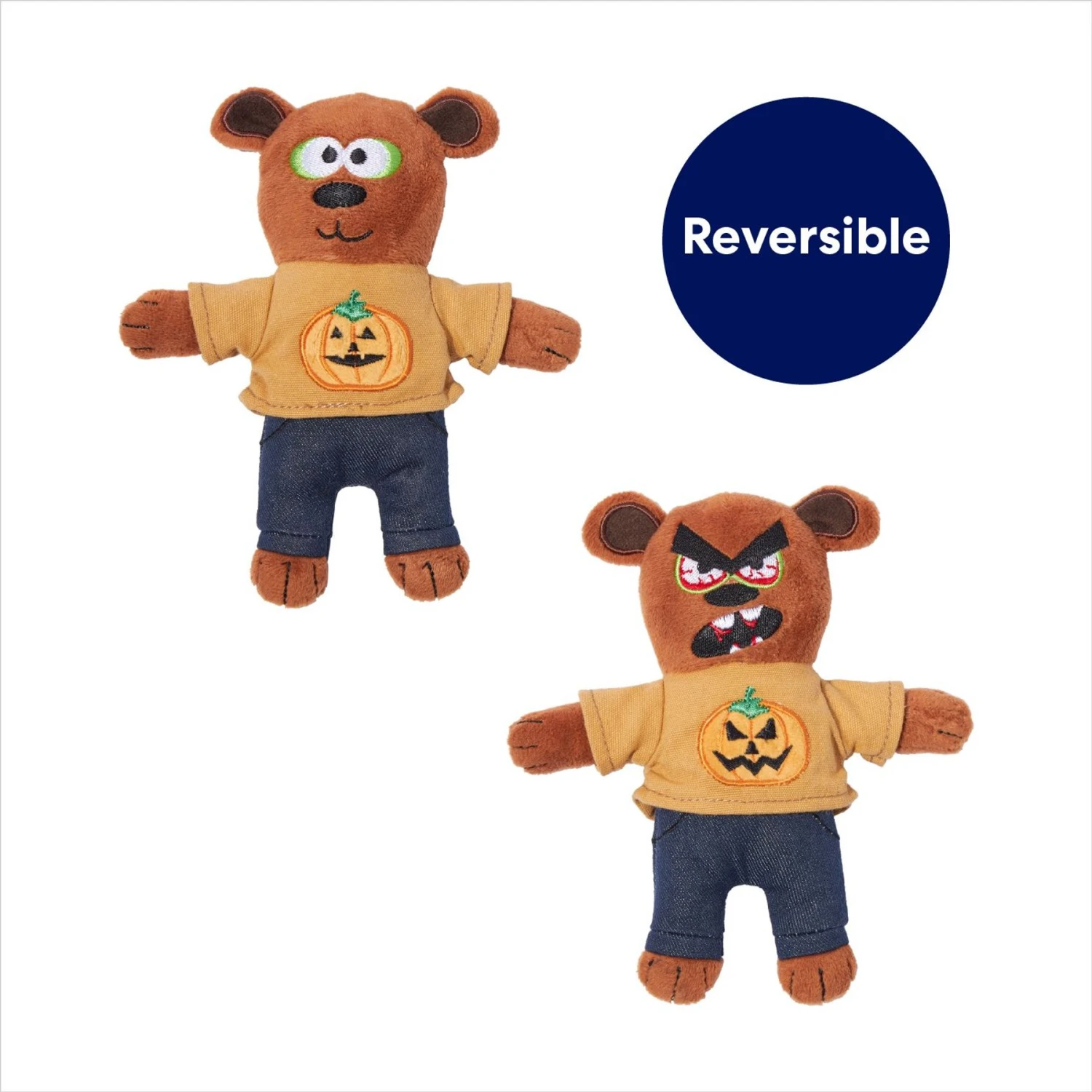 Frisco Halloween Good Bear, Bad Bear Reversible Plush Cat Toy with Catnip