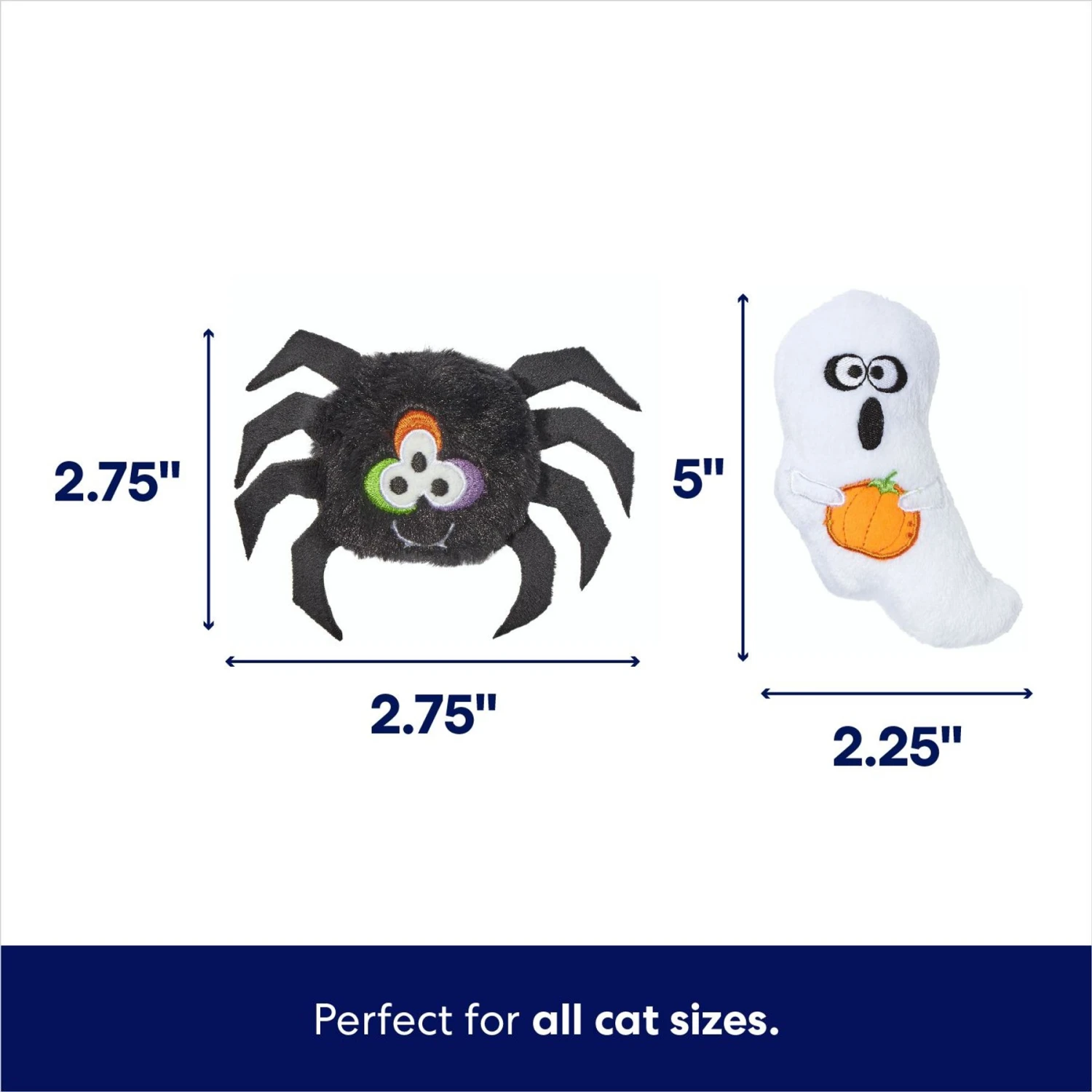 Frisco Halloween Spider & Ghost Plush Cat Toy with Catnip, 2 count