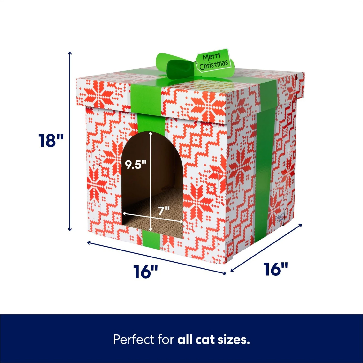 Frisco Holiday Gift Box Cardboard Cat House