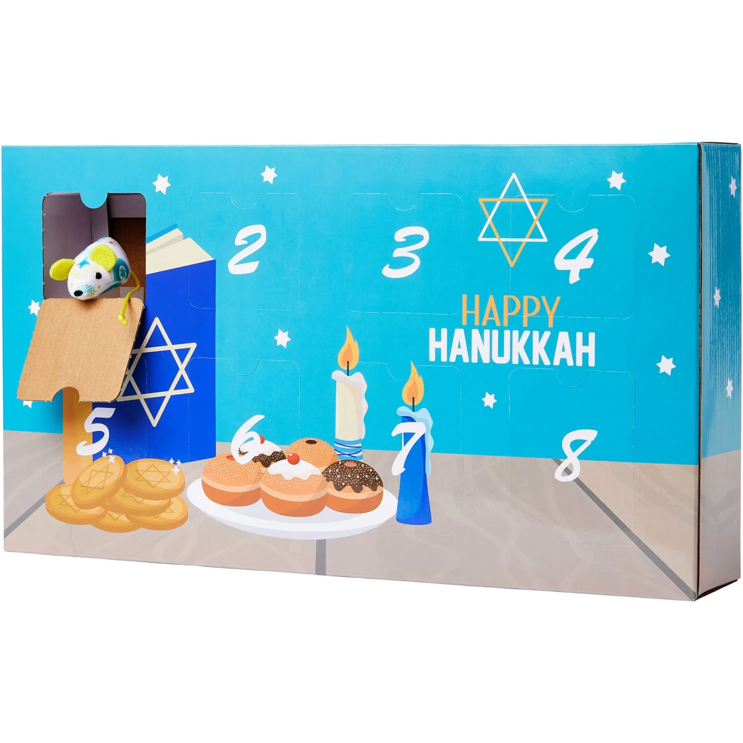 Frisco Holiday 8 Days of Hanukkah Cardboard Calendar with Toys for Cats