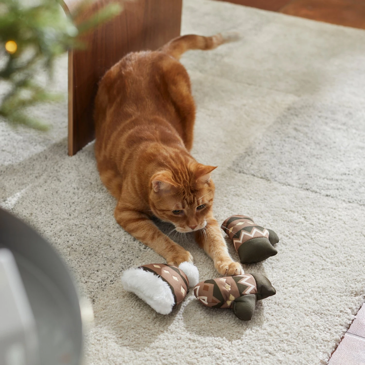 Frisco Mittens & Hat Plush Cat Toy with Catnip, 3 count