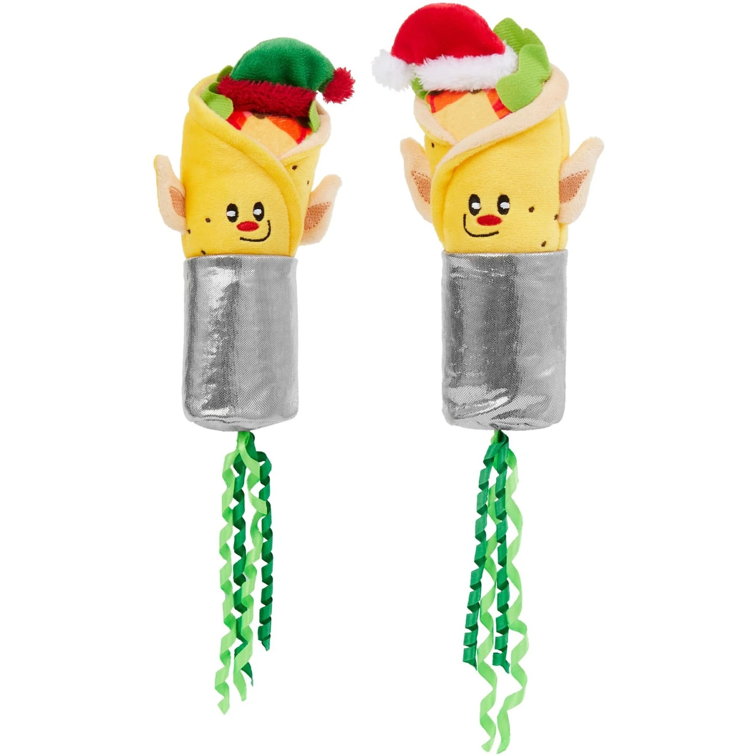 Frisco Holiday Elf Burrito Plush Cat Toy with Catnip, 2 count