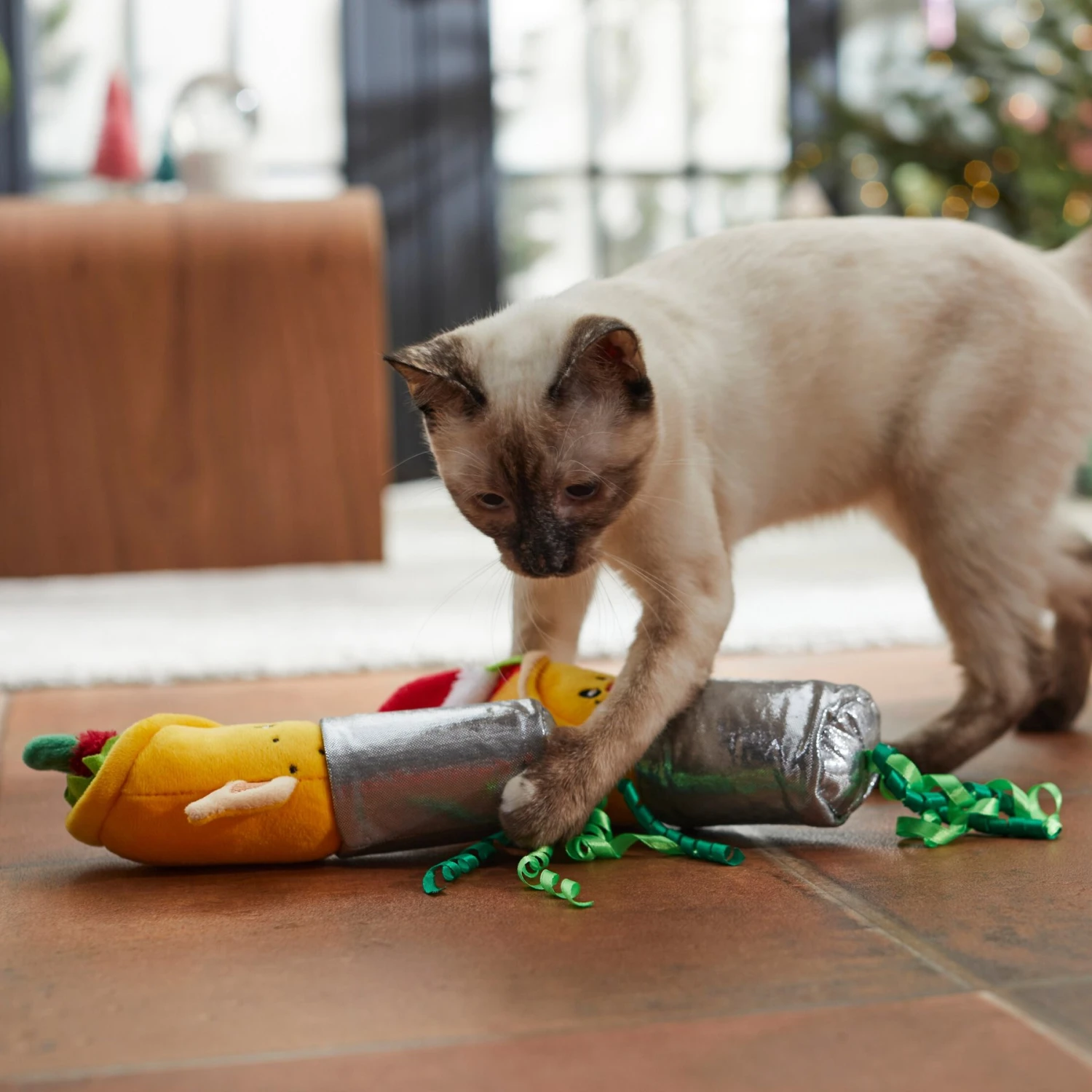 Frisco Holiday Elf Burrito Plush Cat Toy with Catnip, 2 count