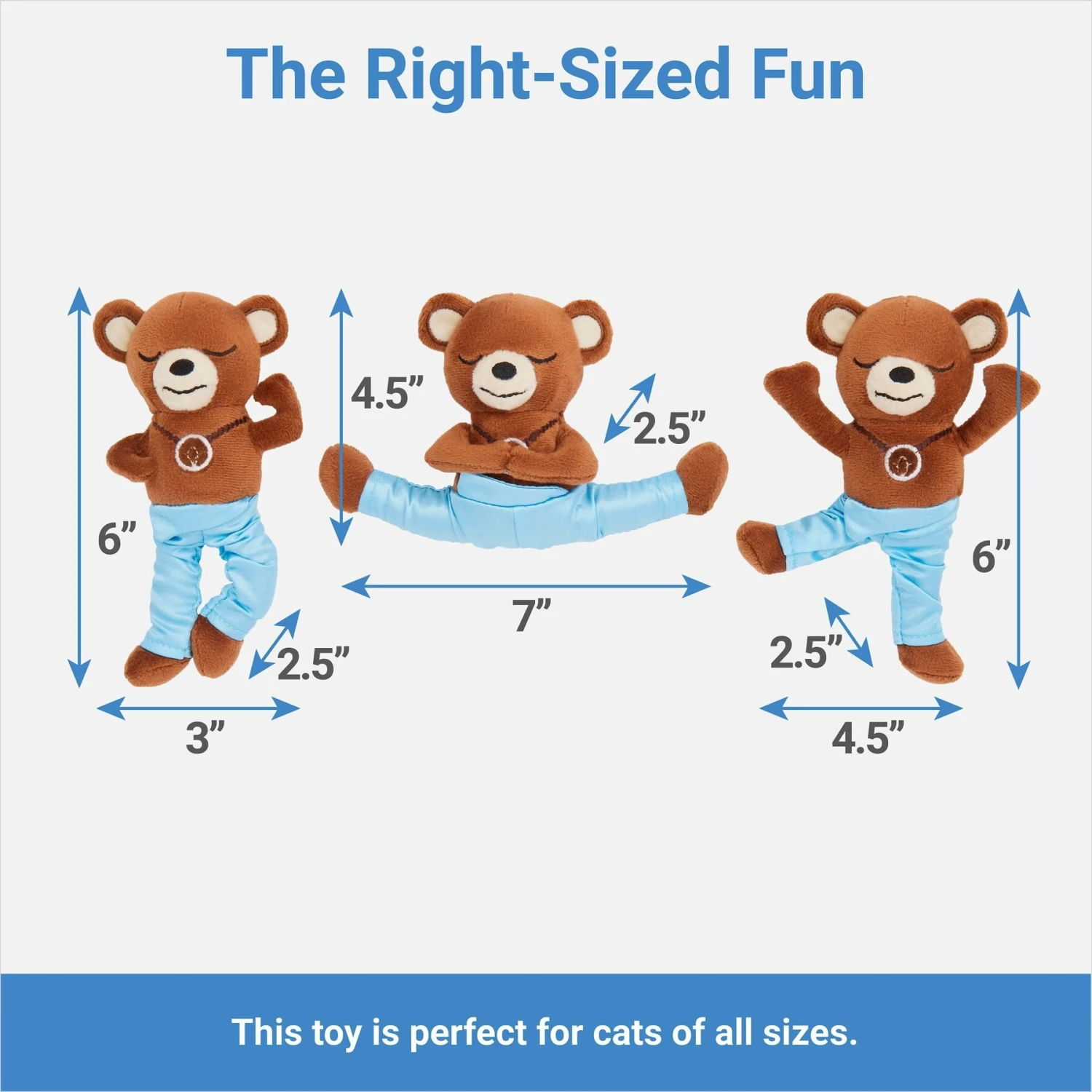 Frisco New Year, New Me Namaste Bear Plush Cat Toy With Catnip