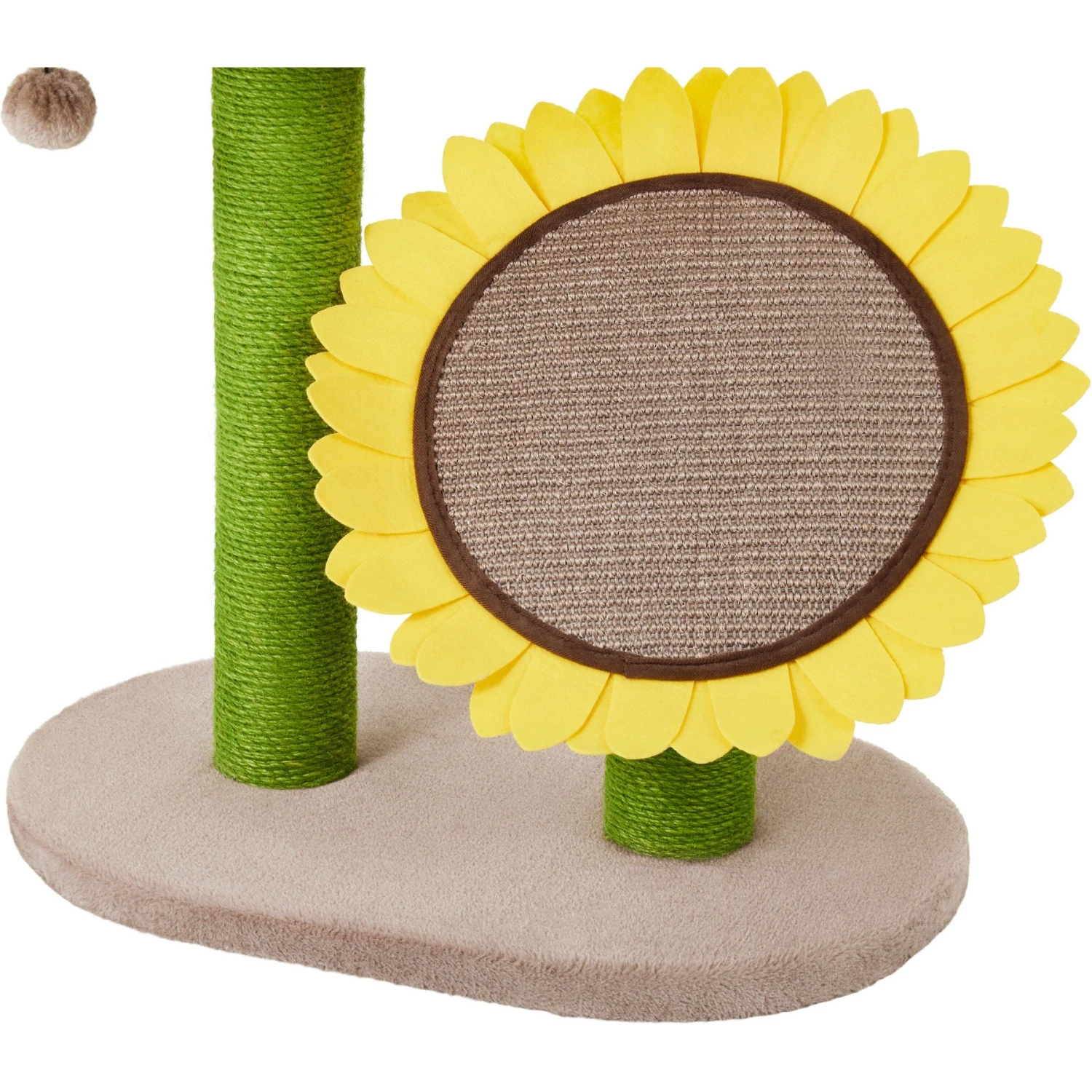 Frisco Sunflower Cat Scratching Post, Two Post with Lounger