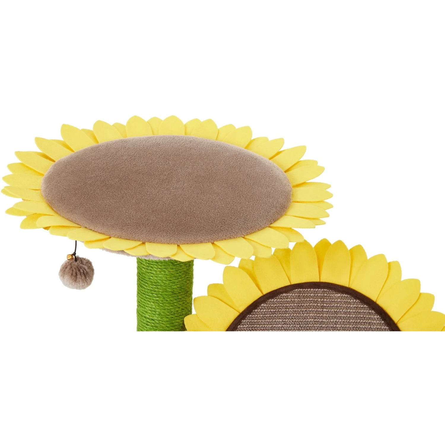 Frisco Sunflower Cat Scratching Post, Two Post with Lounger