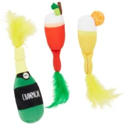 Frisco Brunch Bottomless Mimosas Plush Cat Toy With Catnip, 3 Count