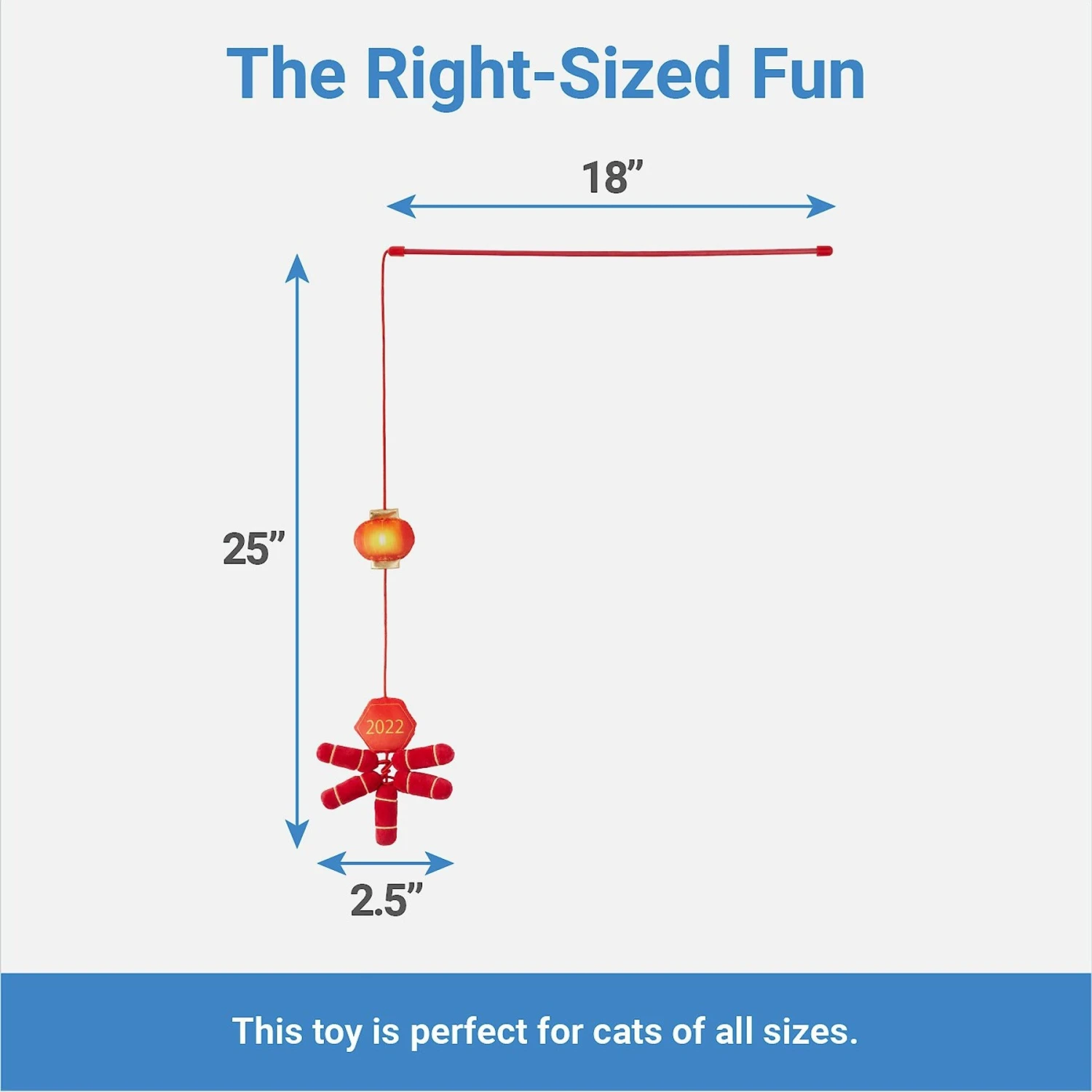 Frisco Lunar New Year Firecracker & Lantern Teaser Cat Toy with Catnip