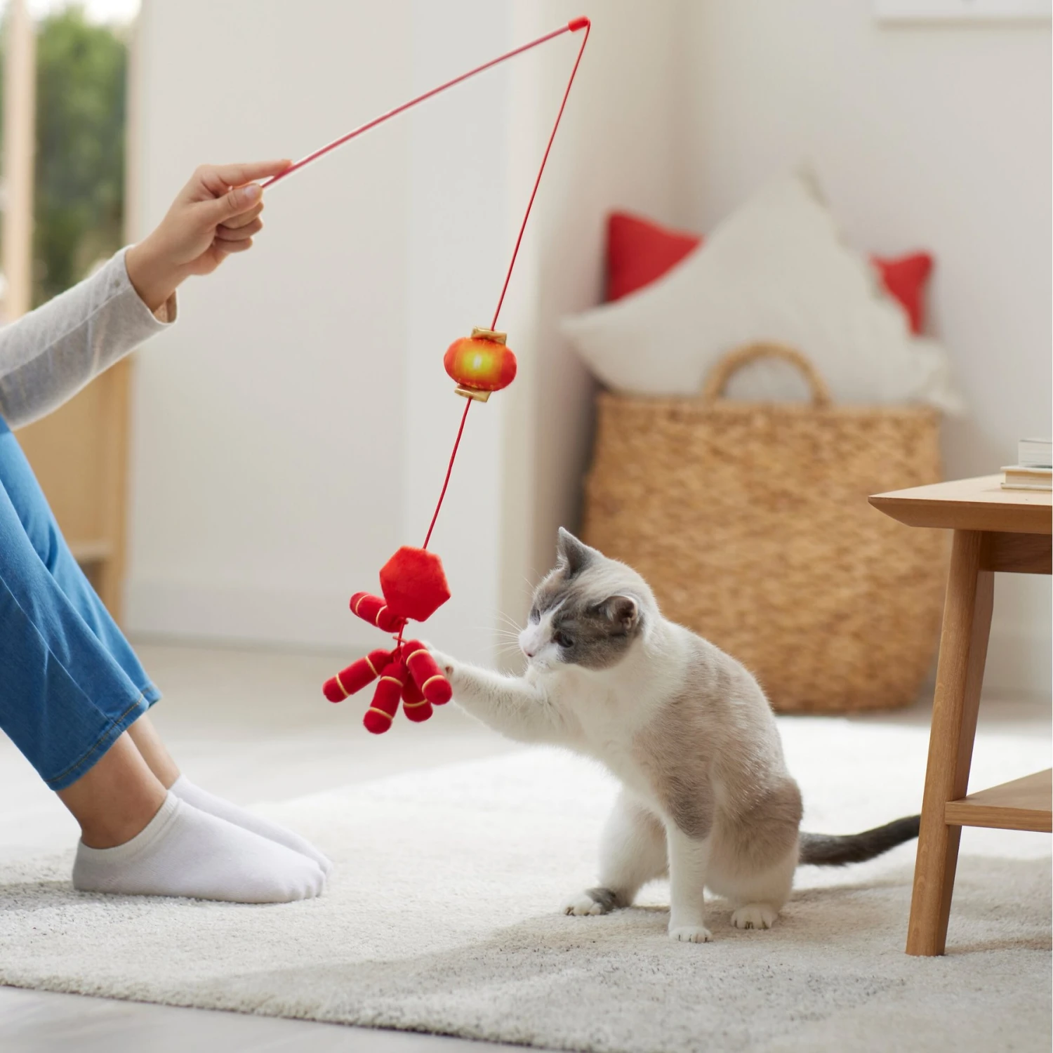 Frisco Lunar New Year Firecracker & Lantern Teaser Cat Toy with Catnip