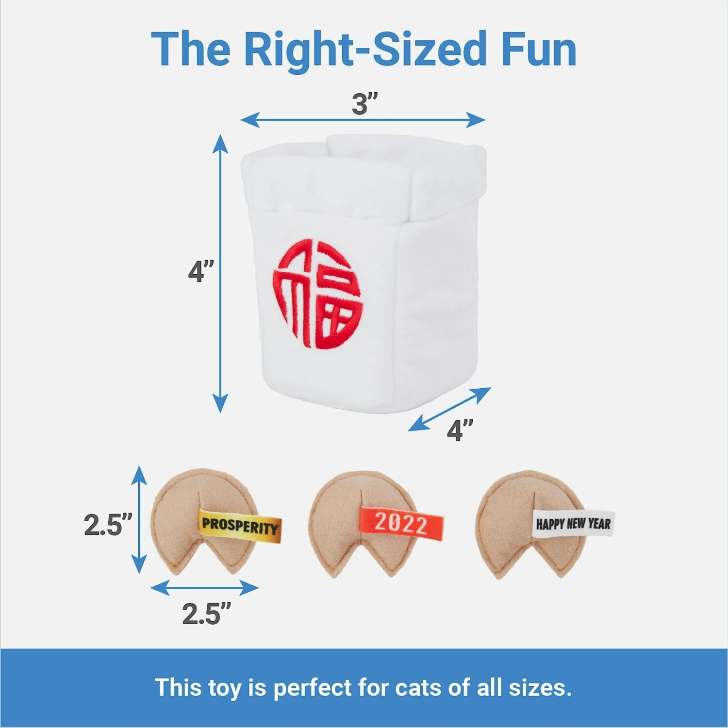 Frisco Lunar New Year Fortune Cookie Plush Cat Toy with Catnip