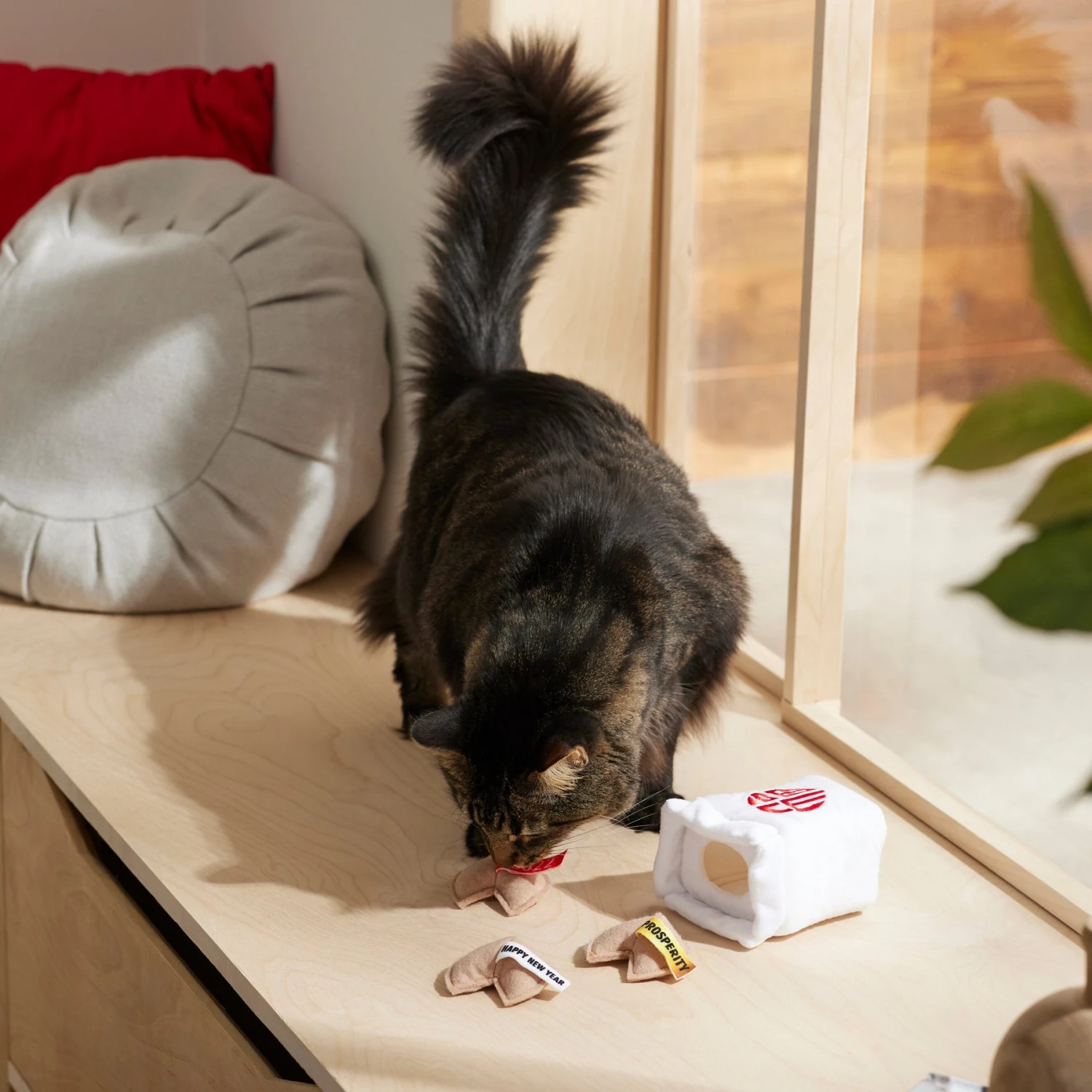 Frisco Lunar New Year Fortune Cookie Plush Cat Toy with Catnip