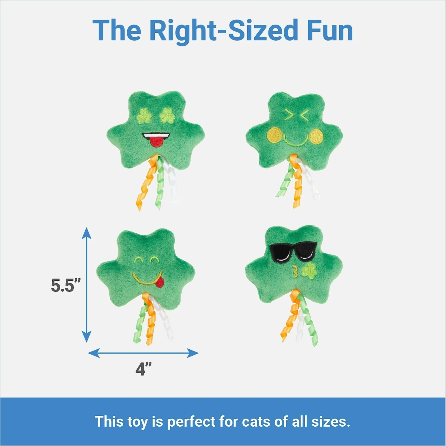 Frisco St. Patrick's Shamrock Plush Cat Toy with Catnip