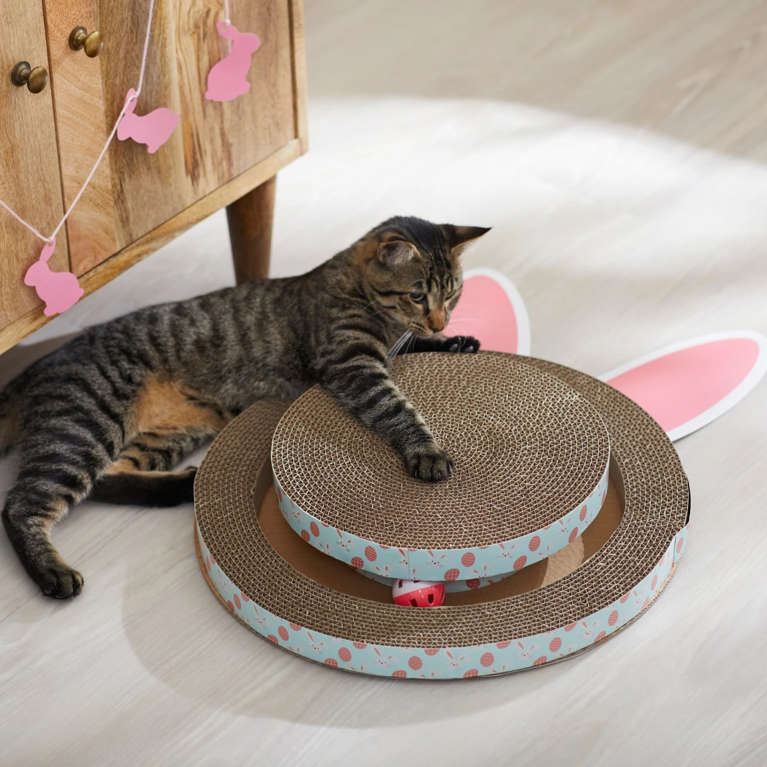 Frisco Easter Bunny Shaped Scratcher Cat Toy with Catnip