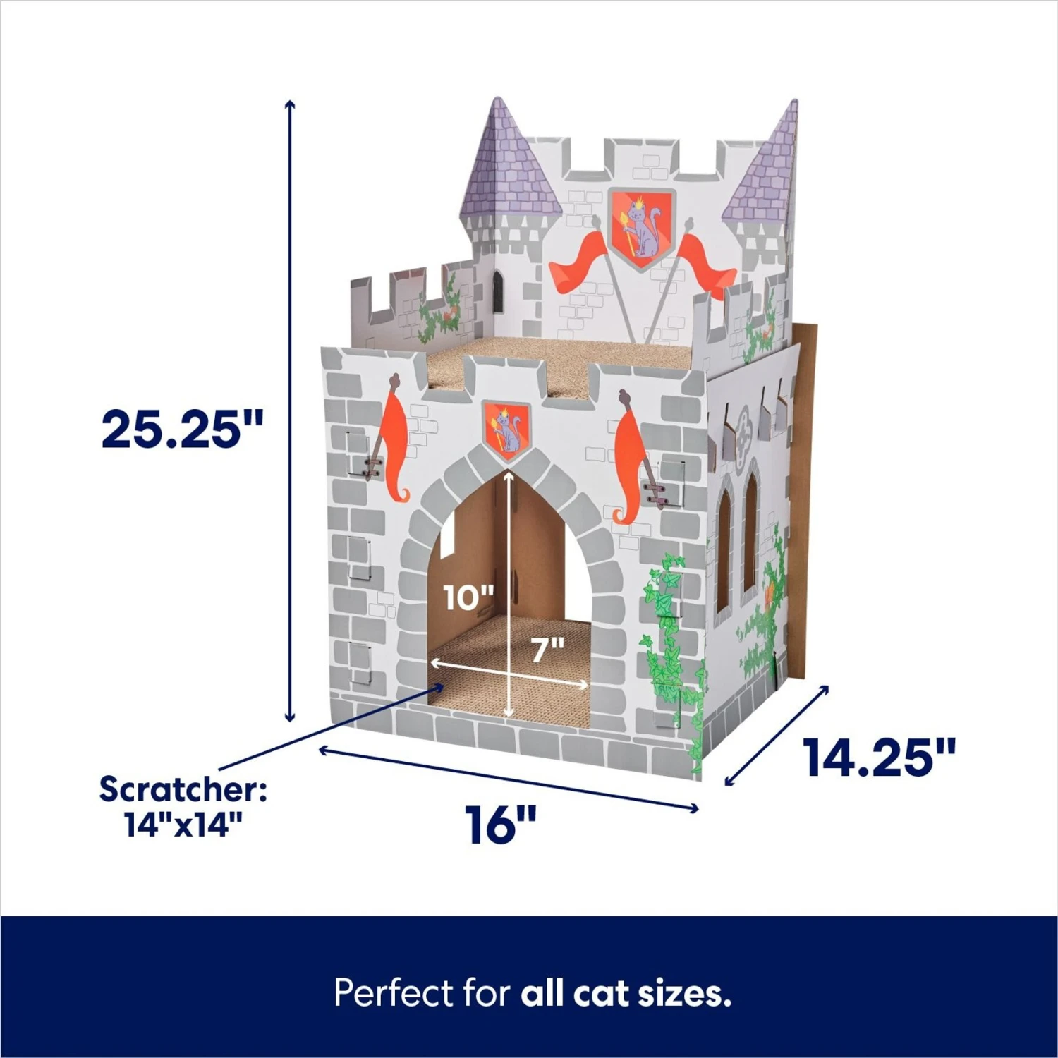 Frisco Castle Cardboard Cat House, 2-Story