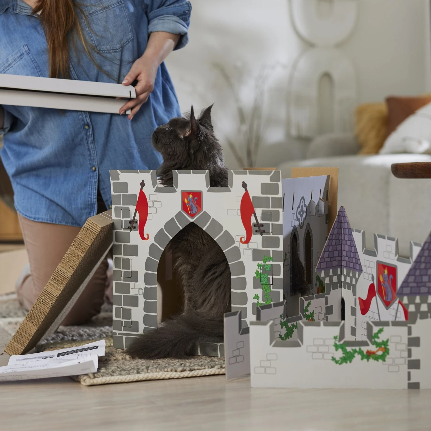 Frisco Castle Cardboard Cat House, 2-Story