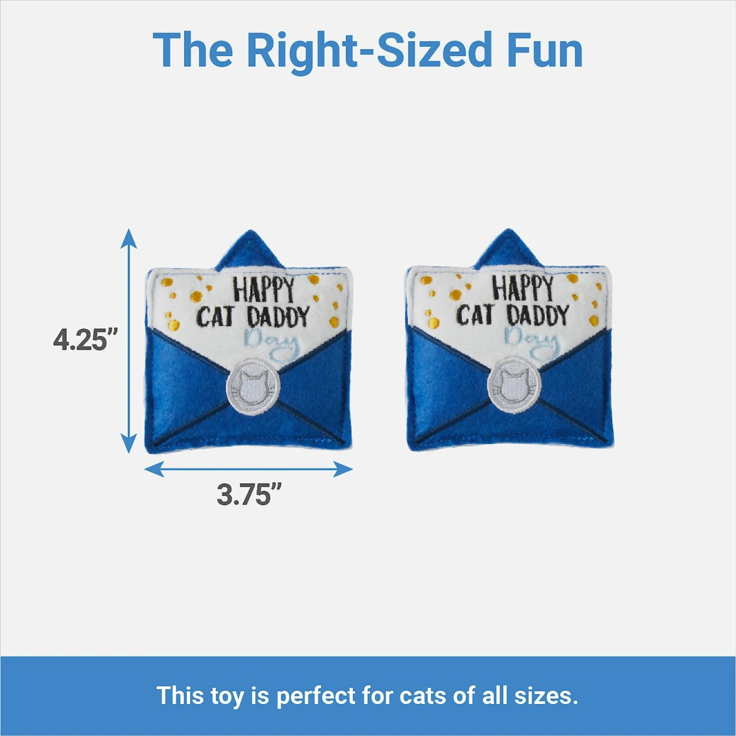 Frisco Father's Day Card Felt Cat Toy with Catnip, 2 count