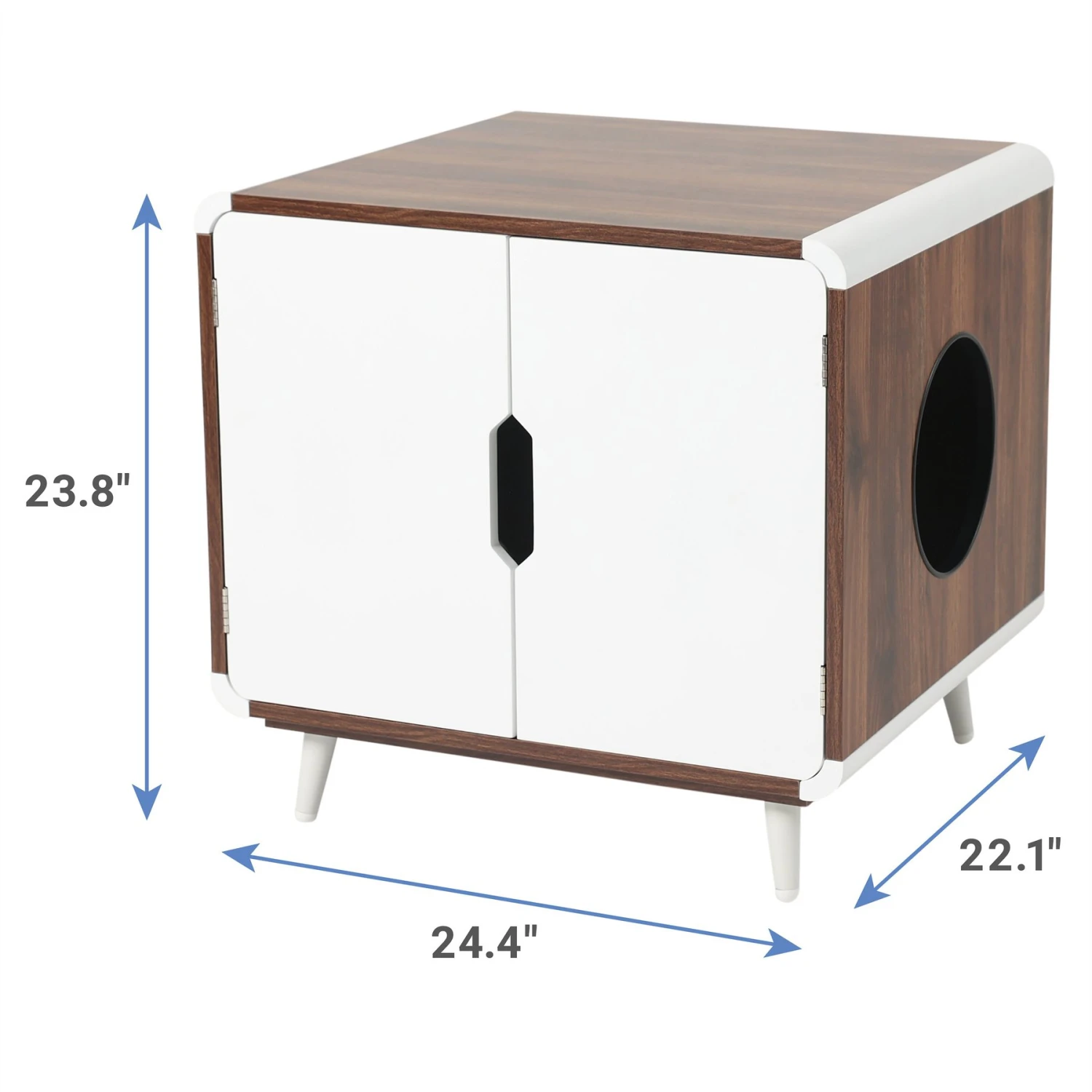 Frisco Mid-Century Modern Side Table Cat Litter Box Cover