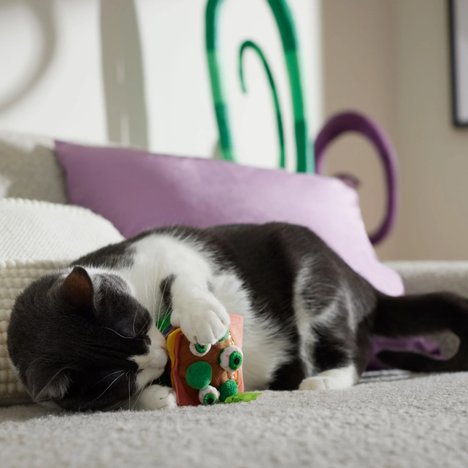 Frisco Haunted Burger Plush Cat Toy with Catnip