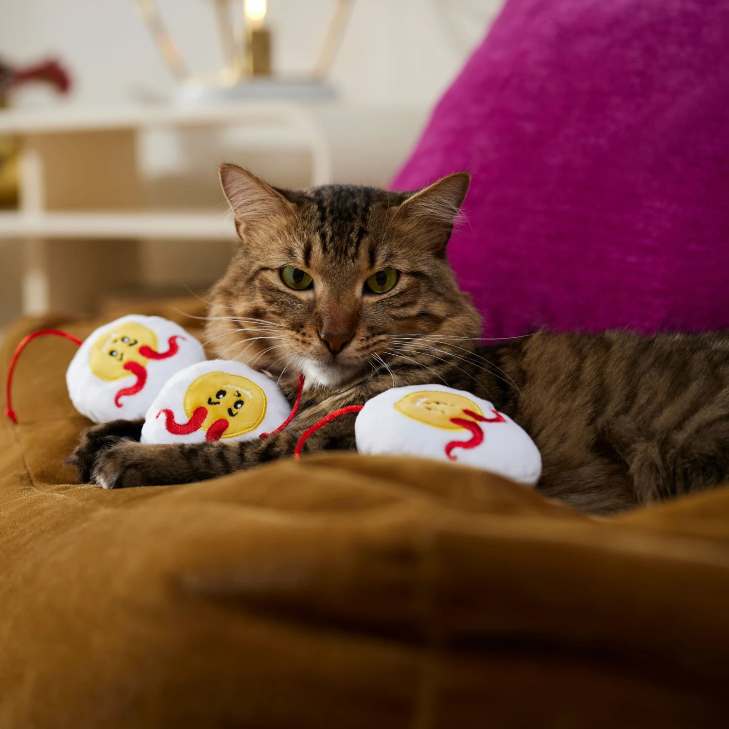 Frisco Halloween Haunted Deviled Eggs Plush Cat Toy with Catnip