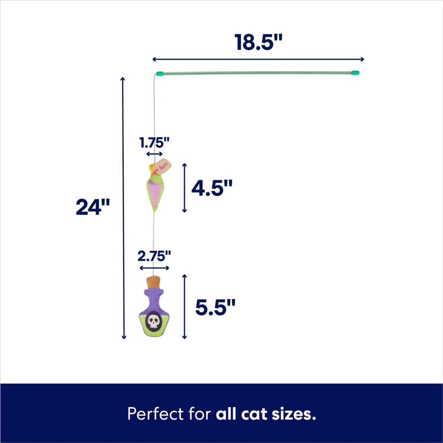 Frisco Halloween Potion Teaser Wand Cat Toy with Catnip