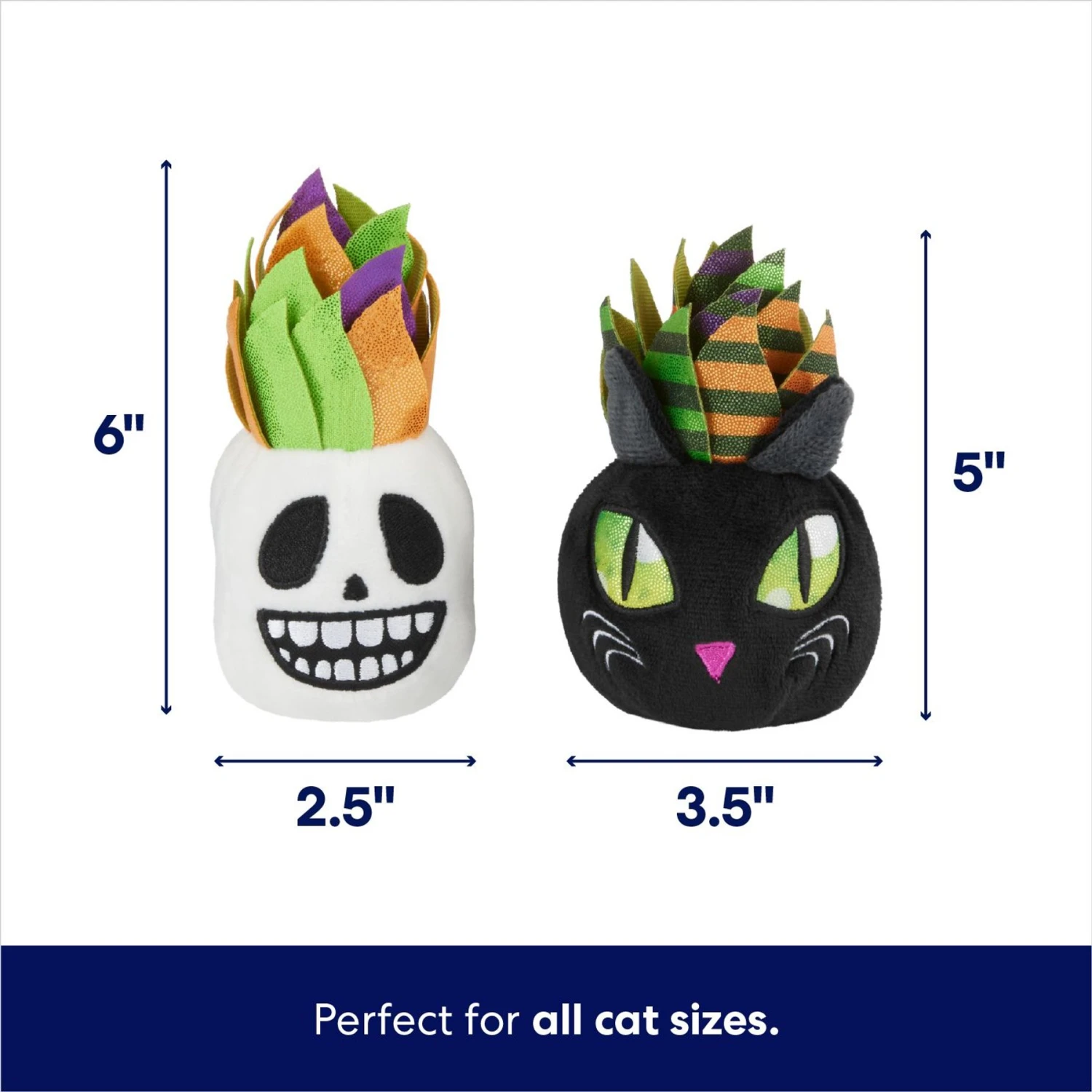 Frisco Halloween Succulents Plush Cat Toy with Catnip, 2 count