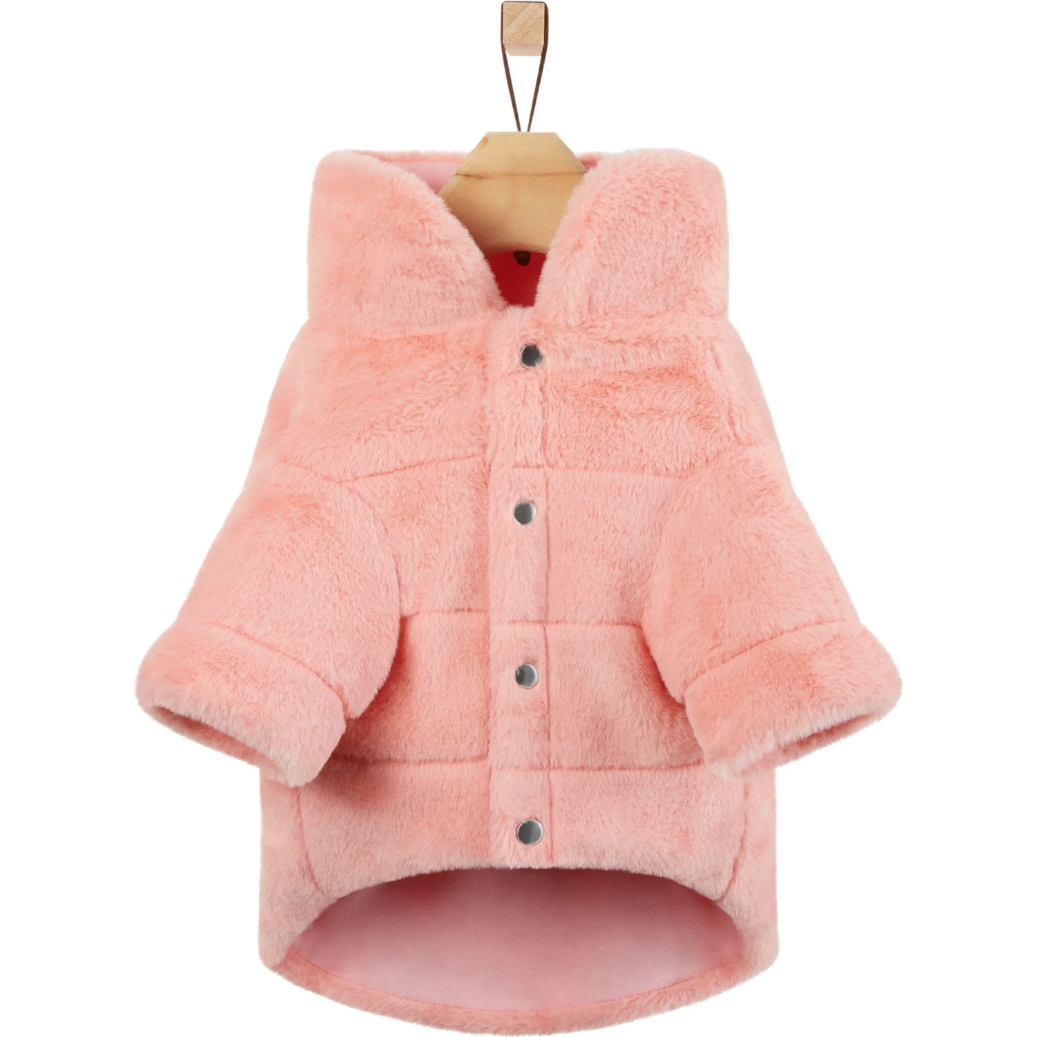 Frisco Lightweight Faux Fur Pink Puffer Dog & Cat Coat