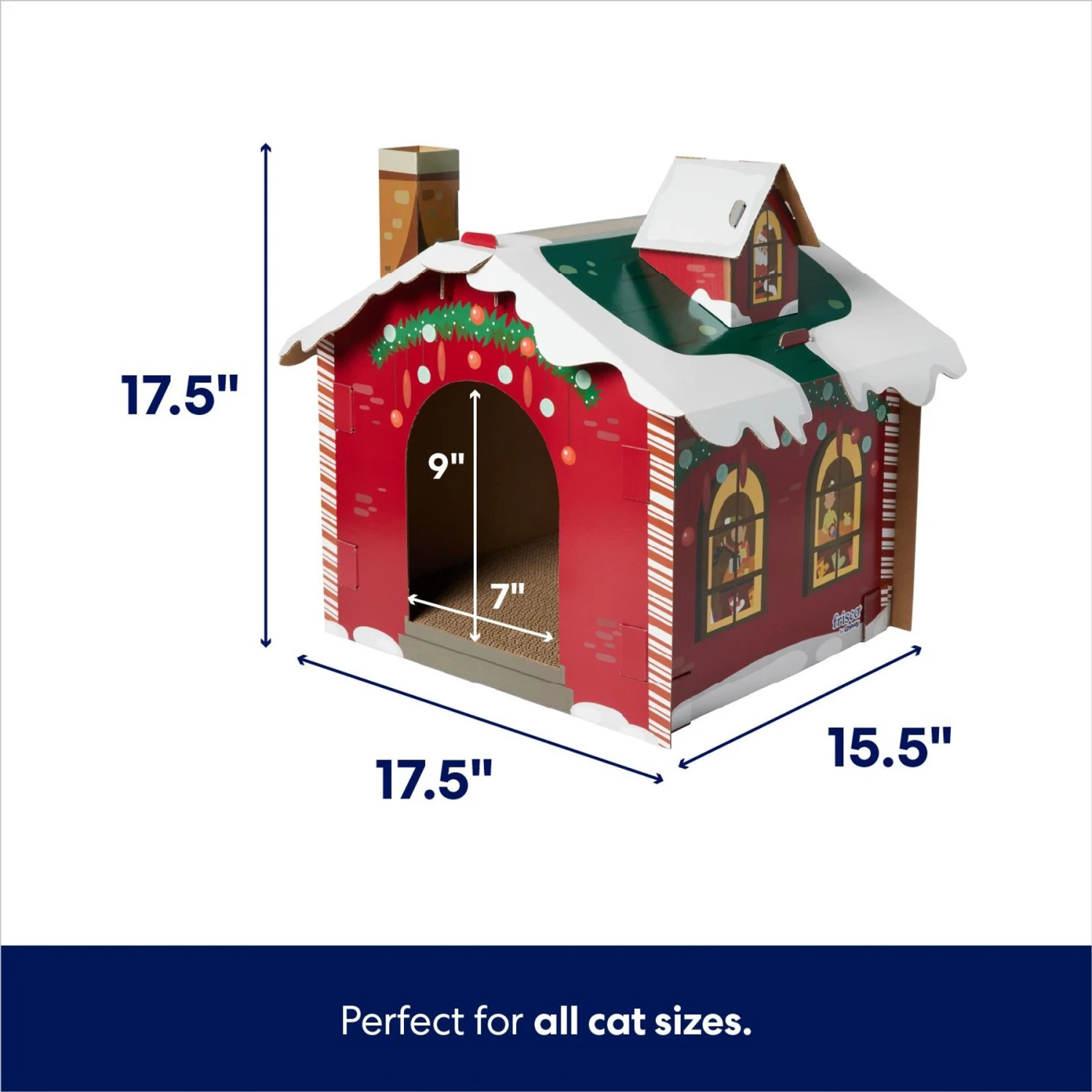 Frisco Holiday Santa's Workshop Cardboard Cat House