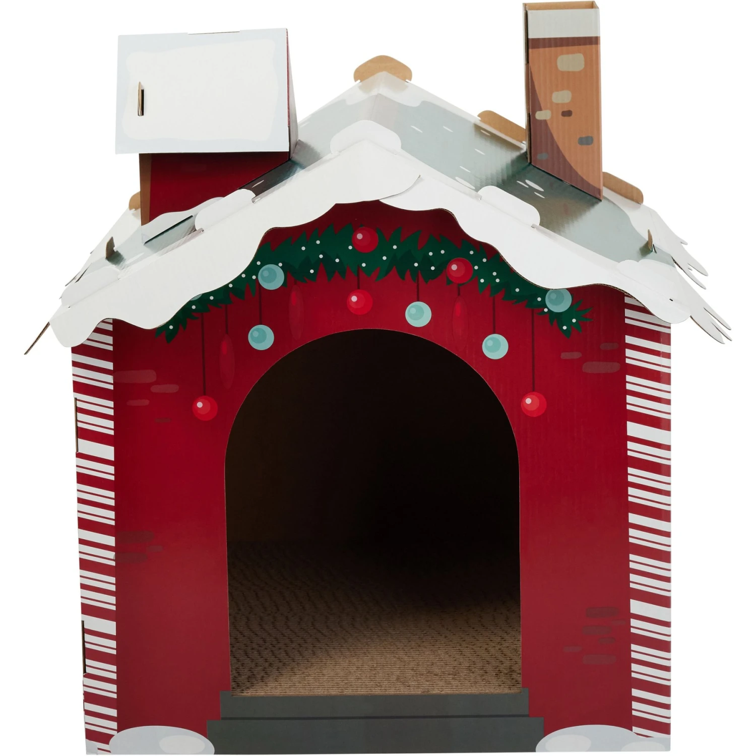 Frisco Holiday Santa's Workshop Cardboard Cat House