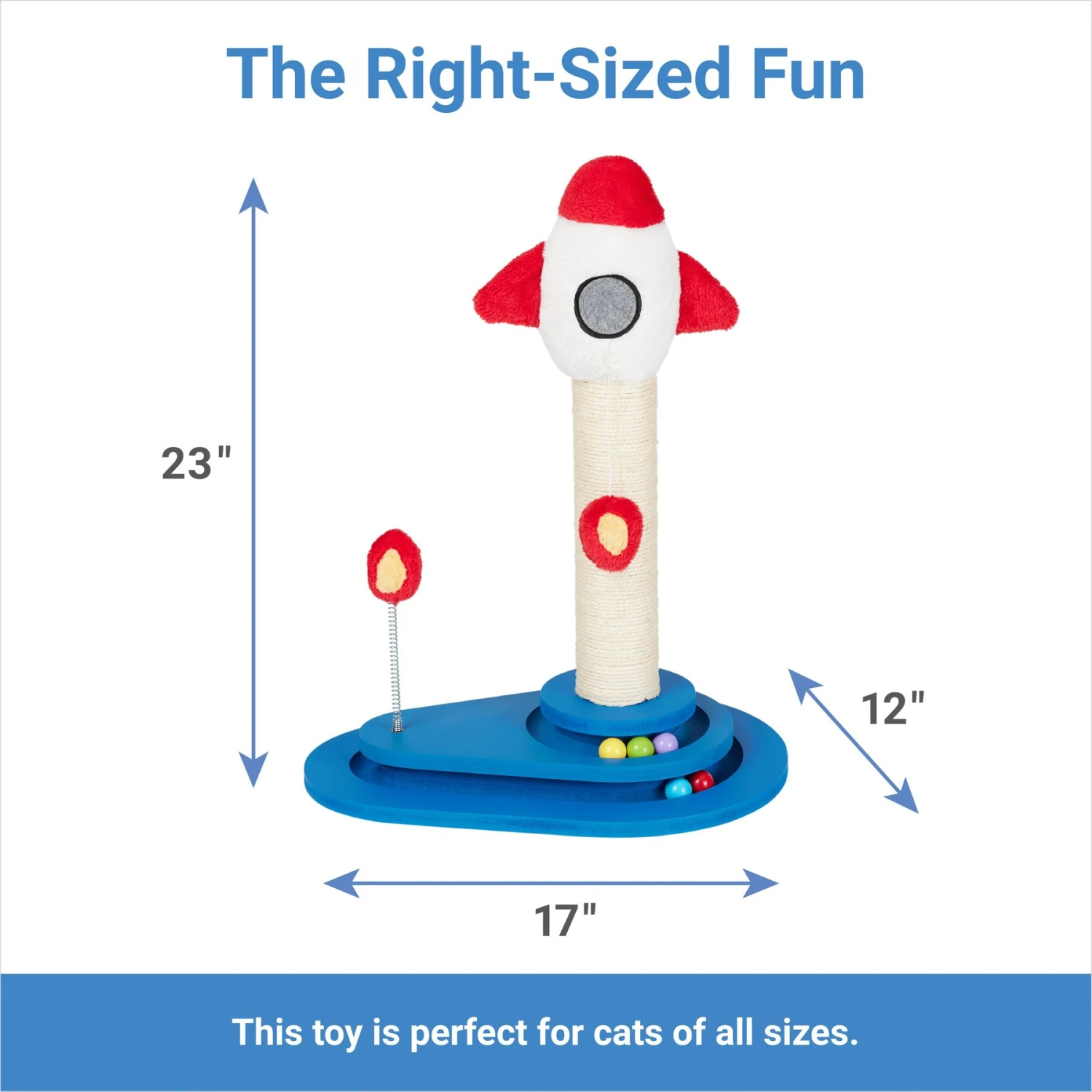 Frisco Rocket Ship 23" Sisal Cat Scratching Post with Play Base