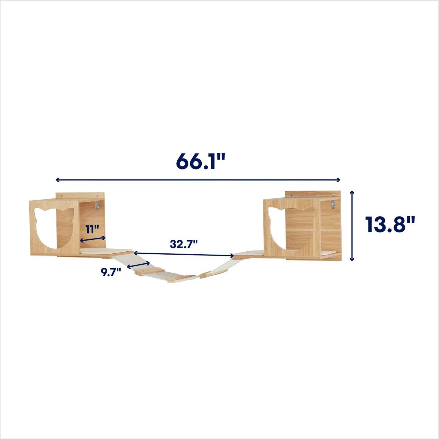 Frisco Cat Silhouette with Bridge Wall Mounted Cat Wall Shelves