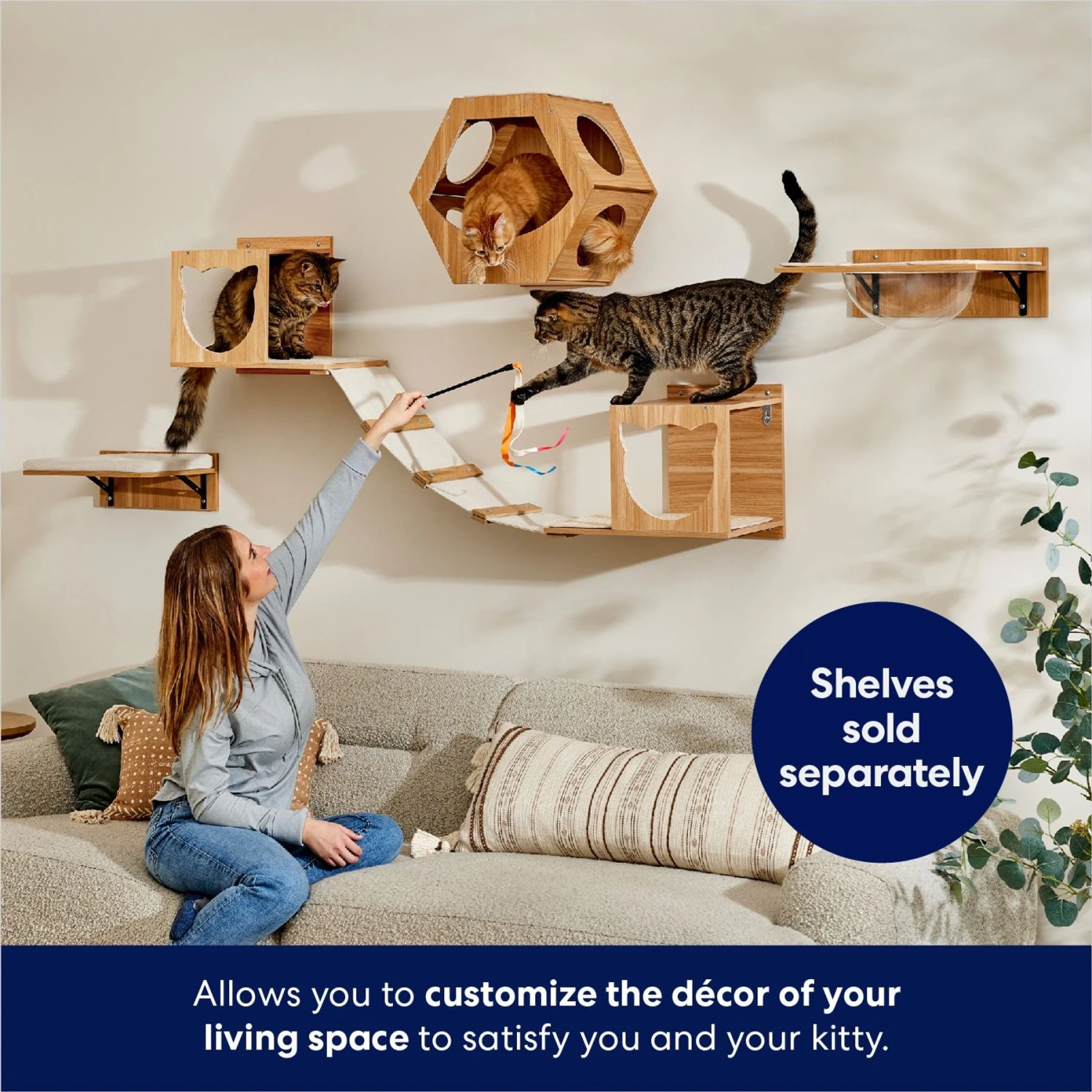 Frisco Hexagon Wall Mounted Cat Wall Shelf