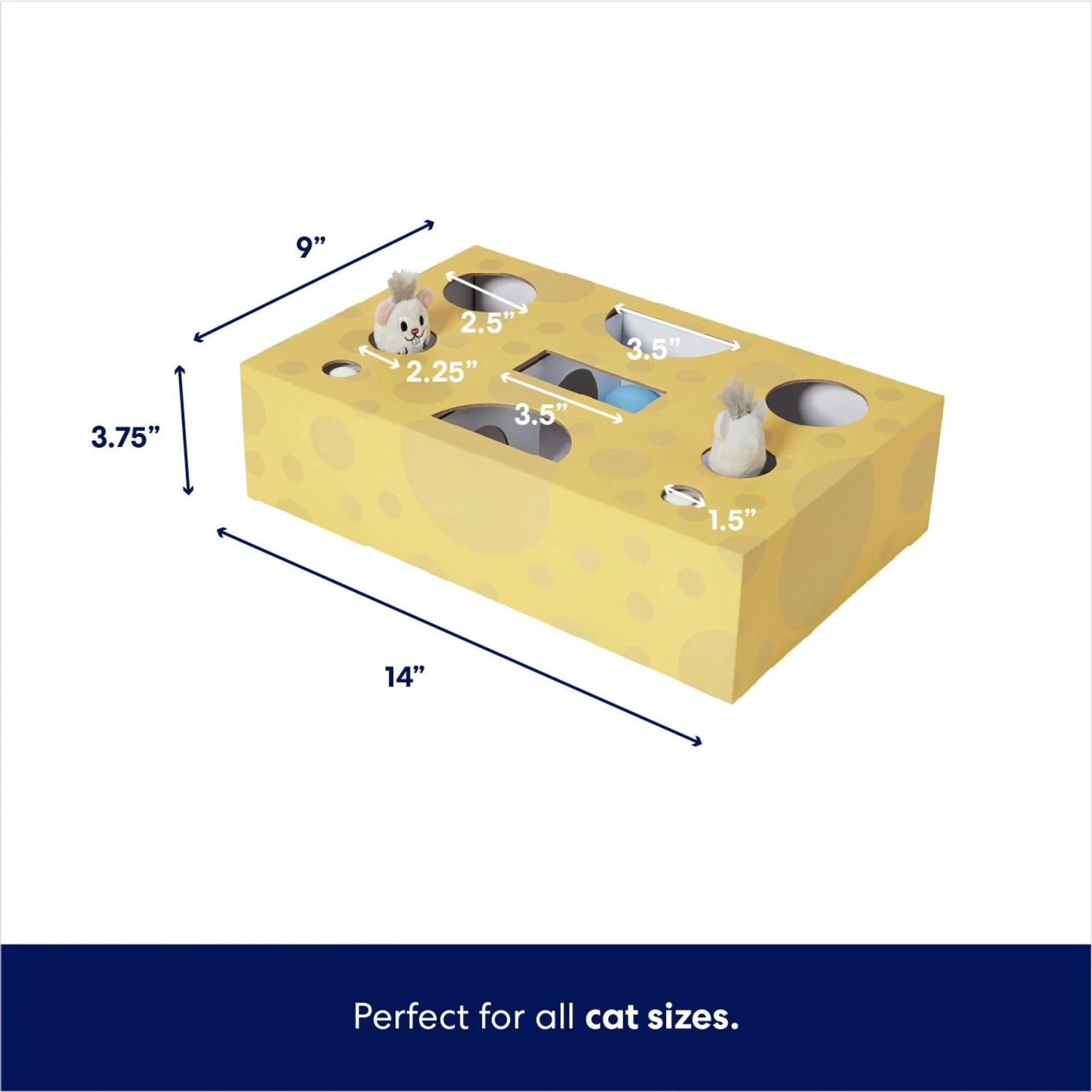 Frisco Cheese Interactive Maze Cardboard Cat Toy Box with Catnip