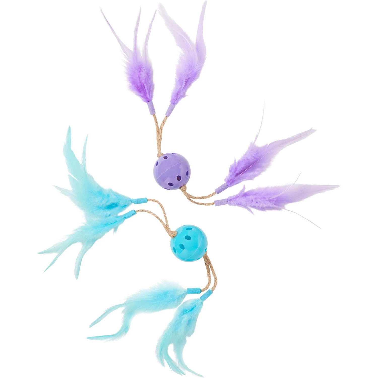 Frisco Feather & Play Plastic Balls Cat Toy, 2 count