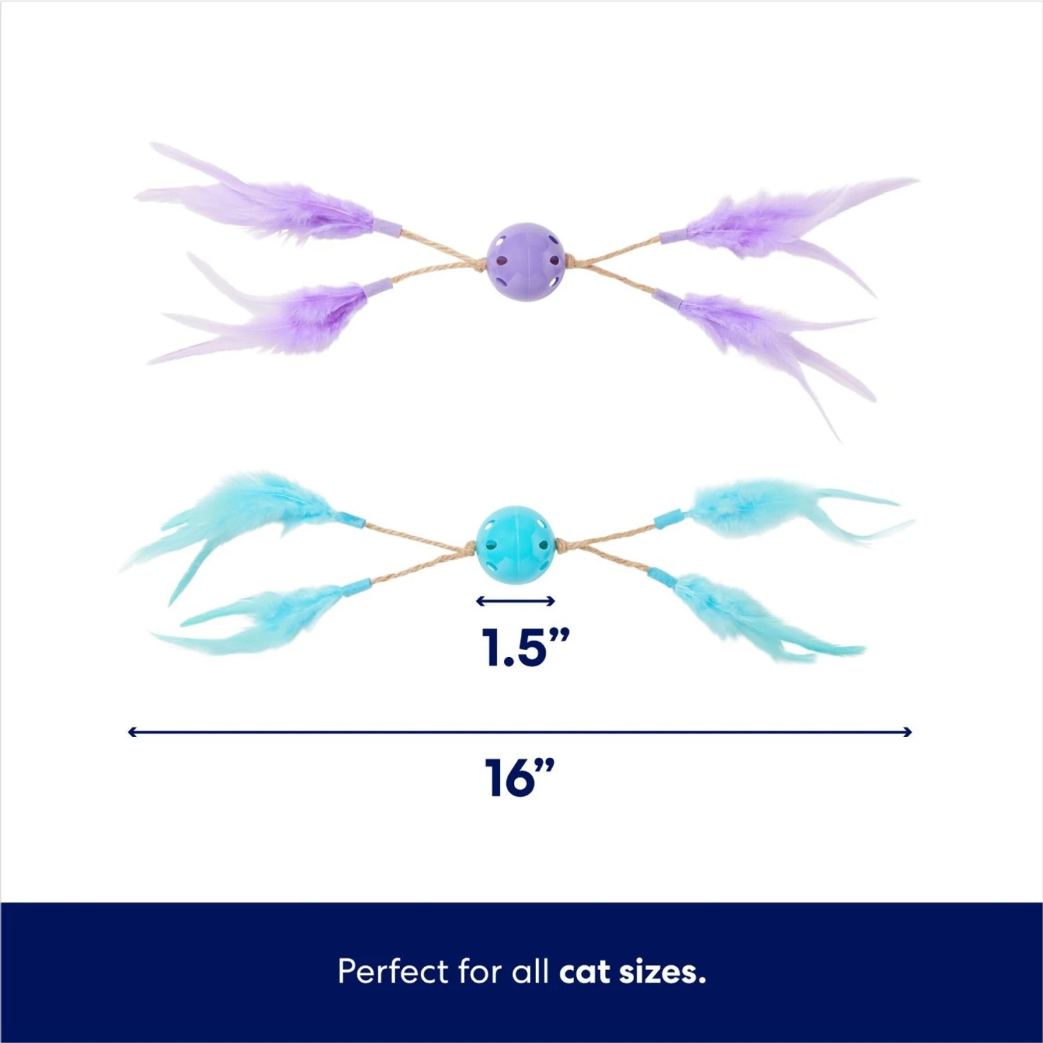 Frisco Feather & Play Plastic Balls Cat Toy, 2 count