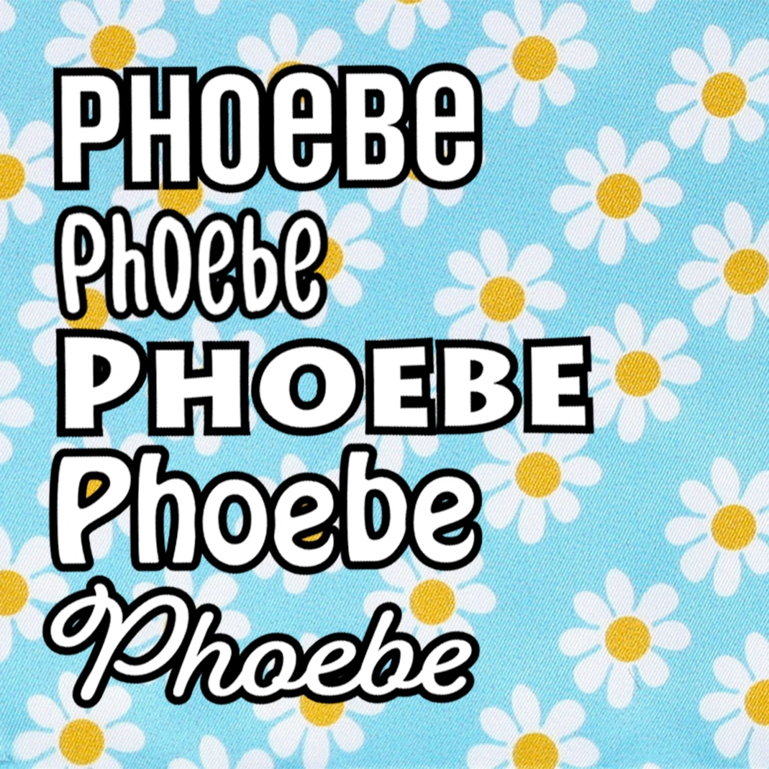 Frisco Personalized Blue Daisy Bandana